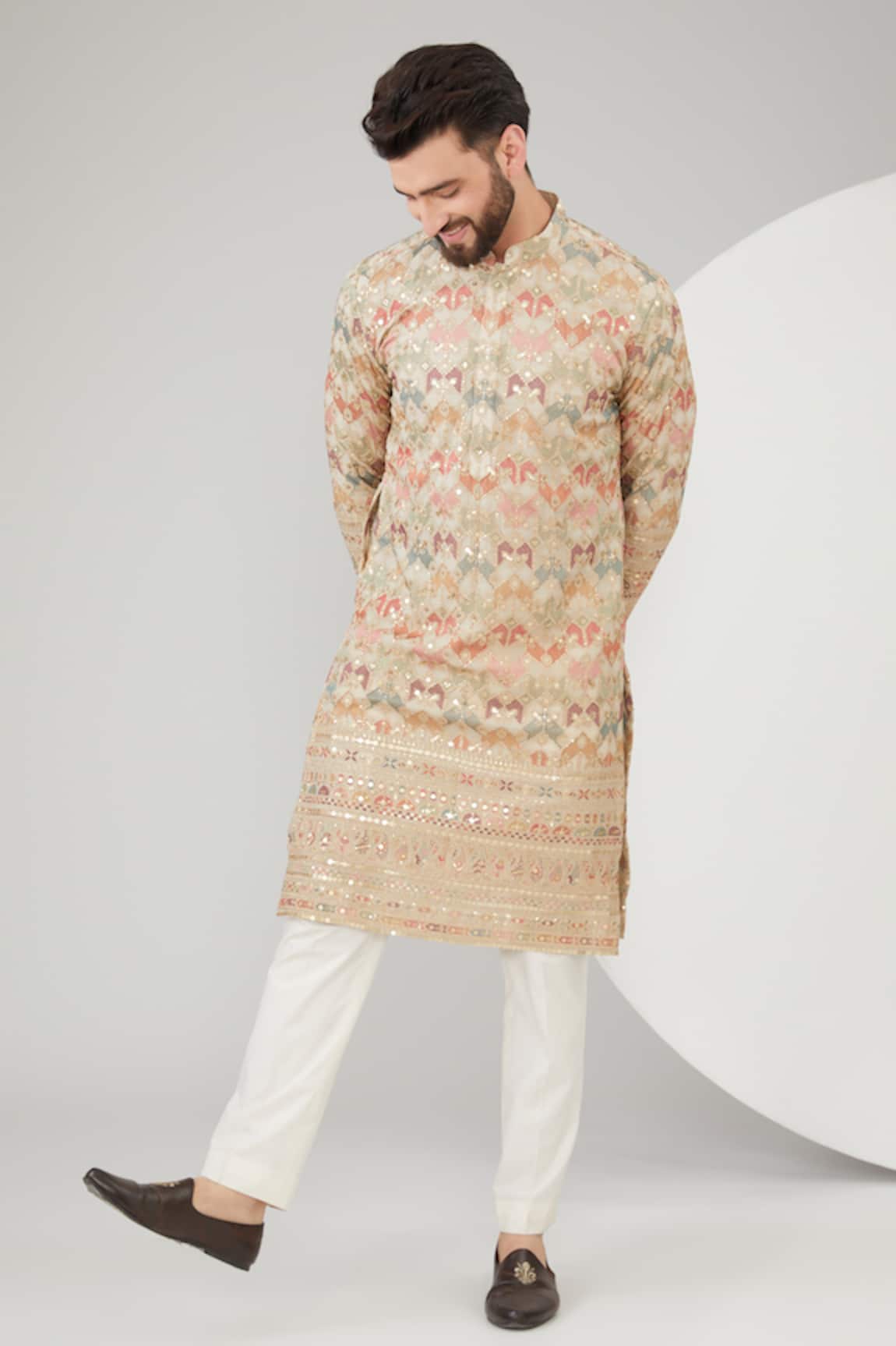 Kasbah Sequins & Thread Work Kurta Set 