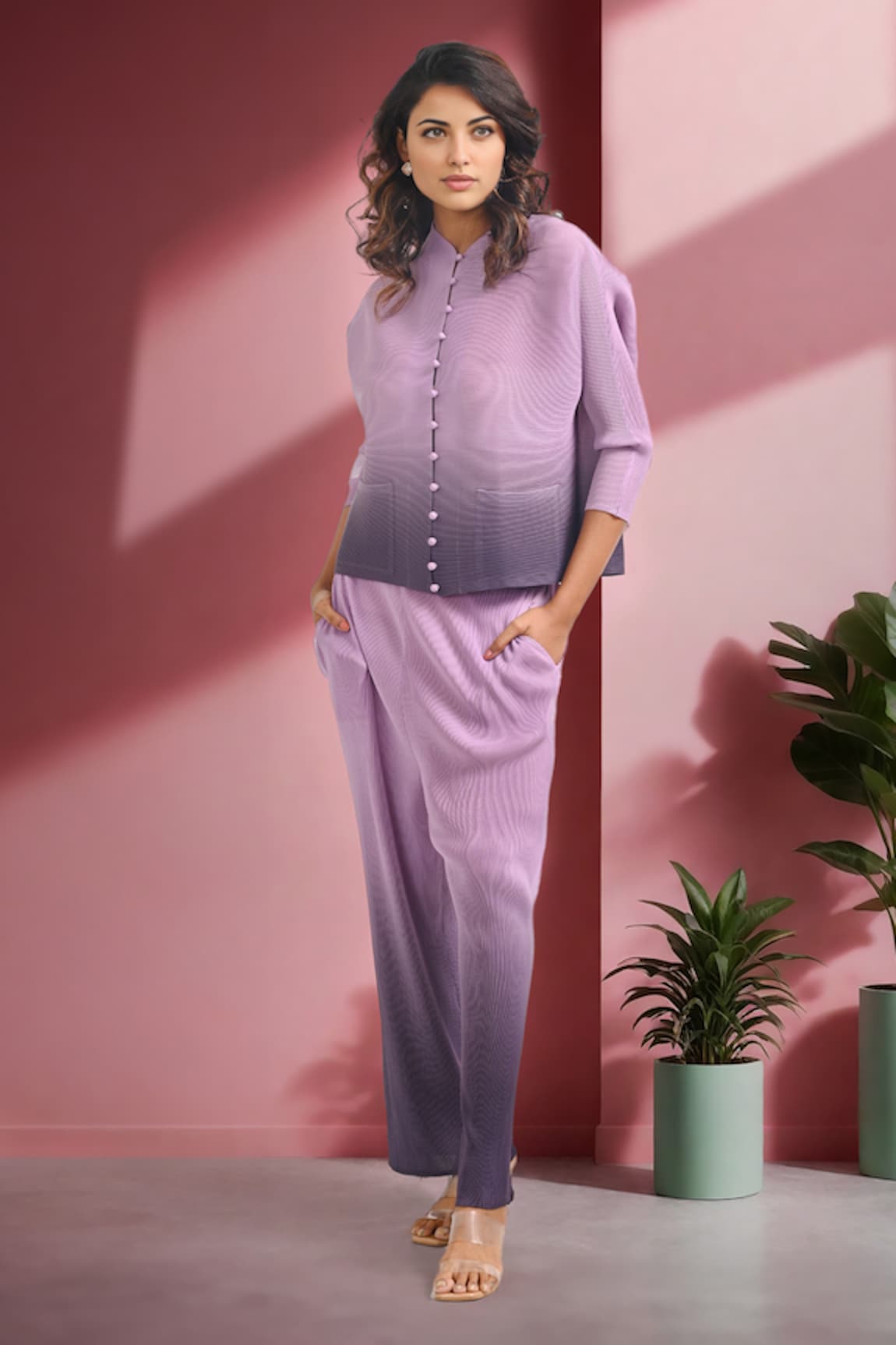 Crimp Maxime Ombre Shirt With Pant
