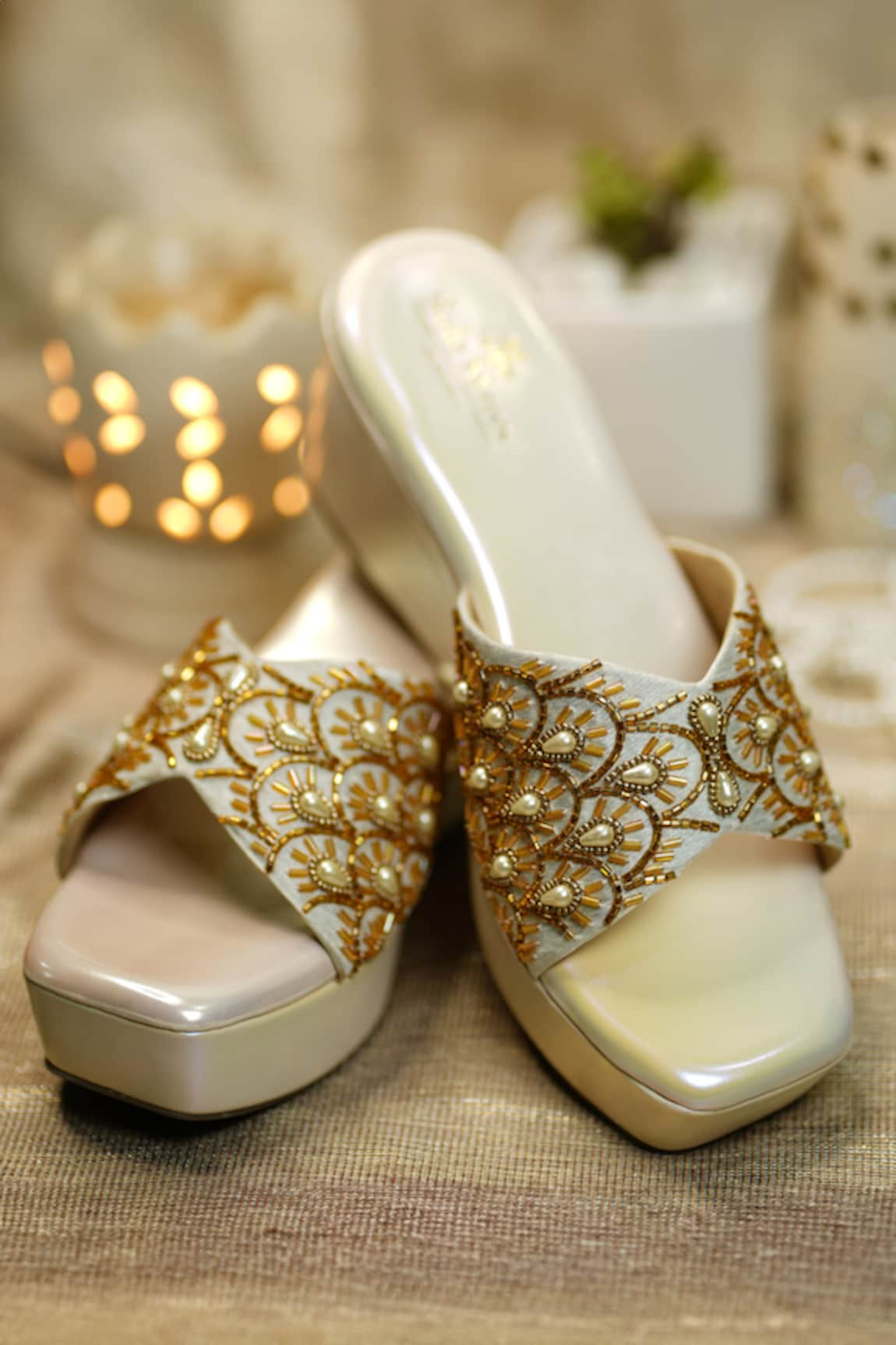 Sole Mates by Palak Nargis Scallop Embellished Wedges