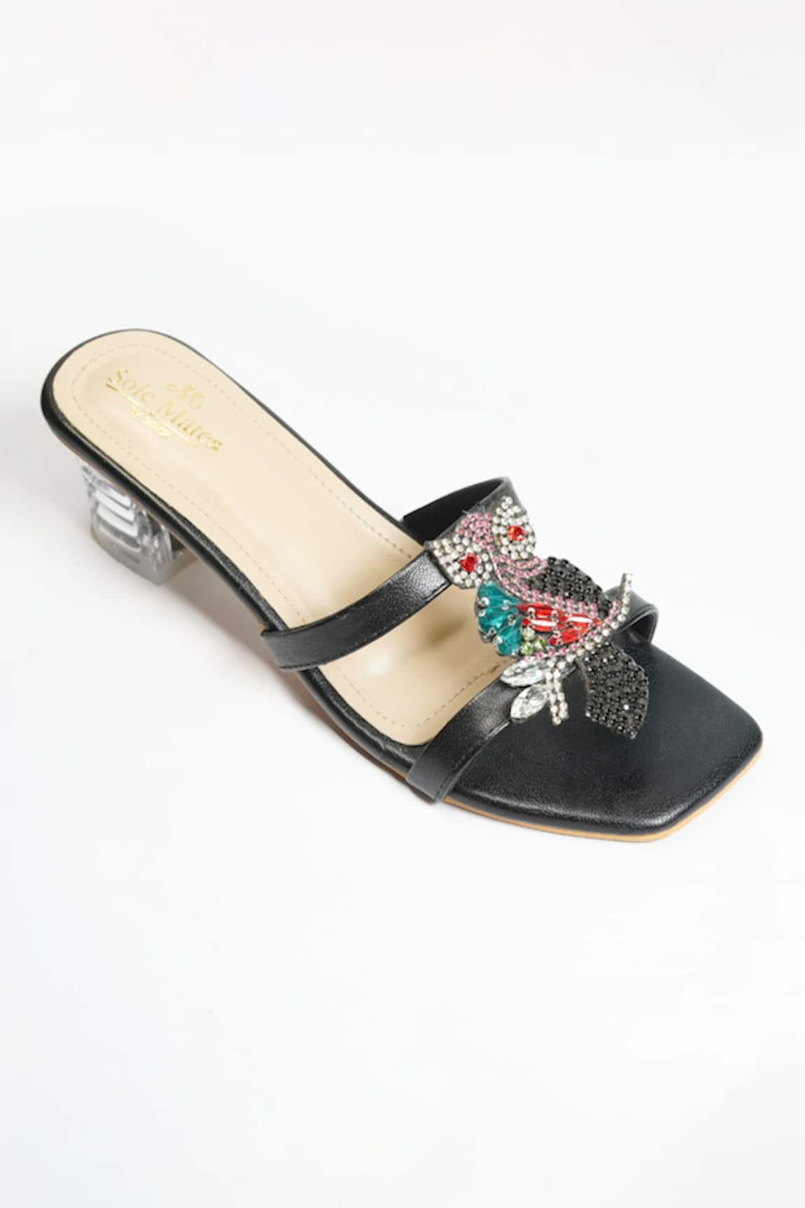 Sole Mates by Palak Owl Embellished Pattern Strap Heels