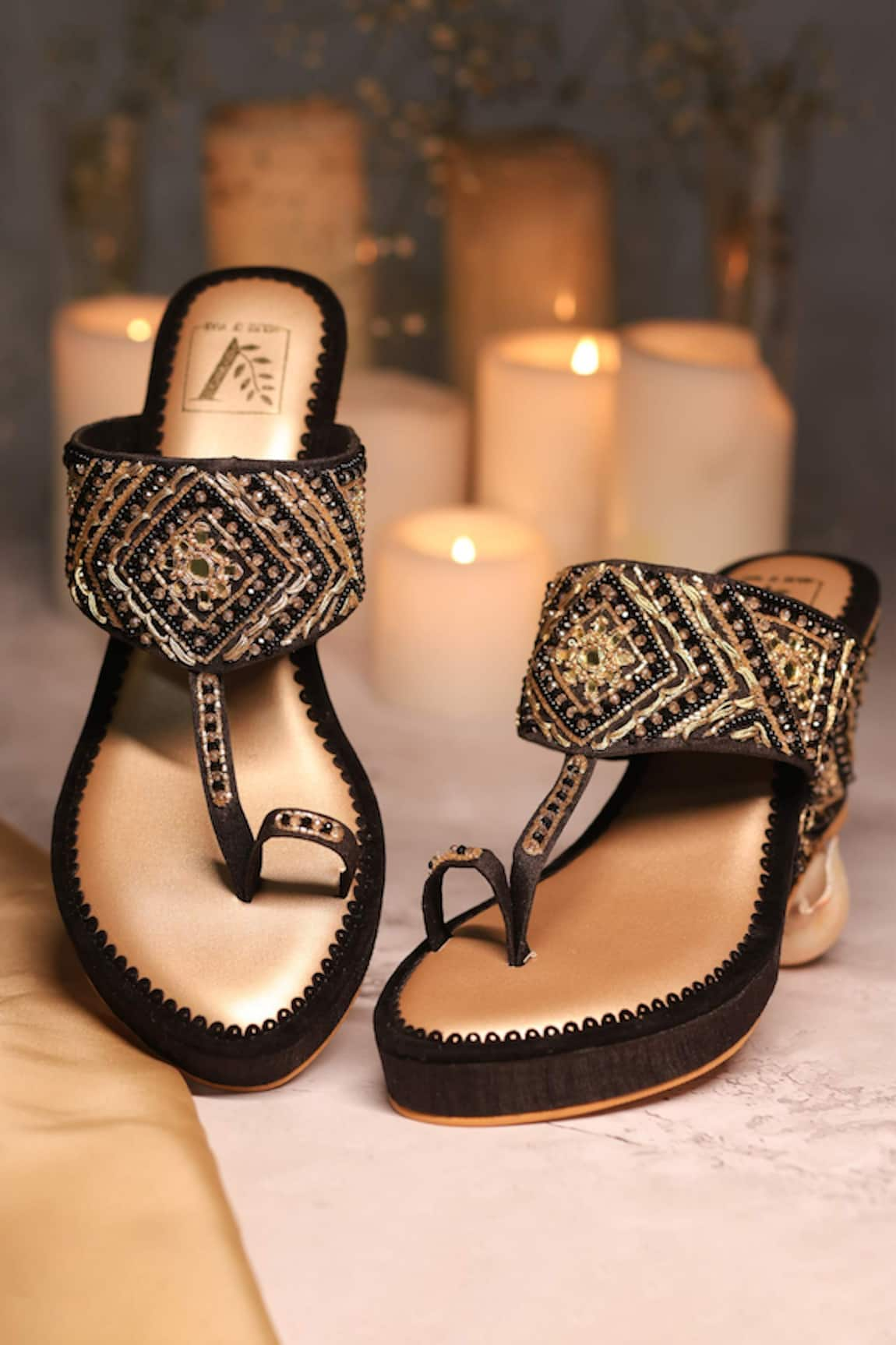 House of Vian Eshel Geometric Embellished Wedges