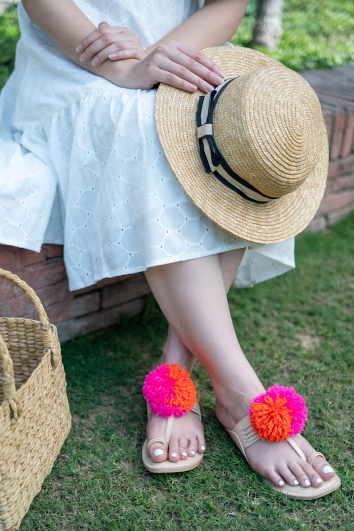 Sandalwali Rania Pom-Pom Kolhapuri Sandals