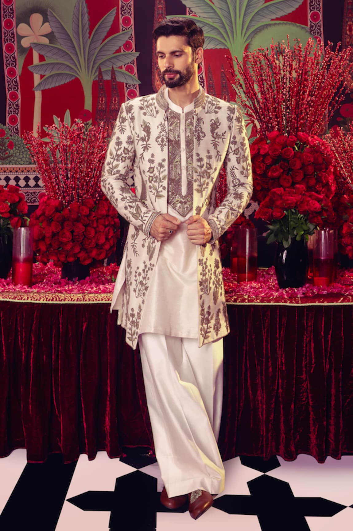 Mayyur Girotra Couture Embroidered Jacket Kurta Set