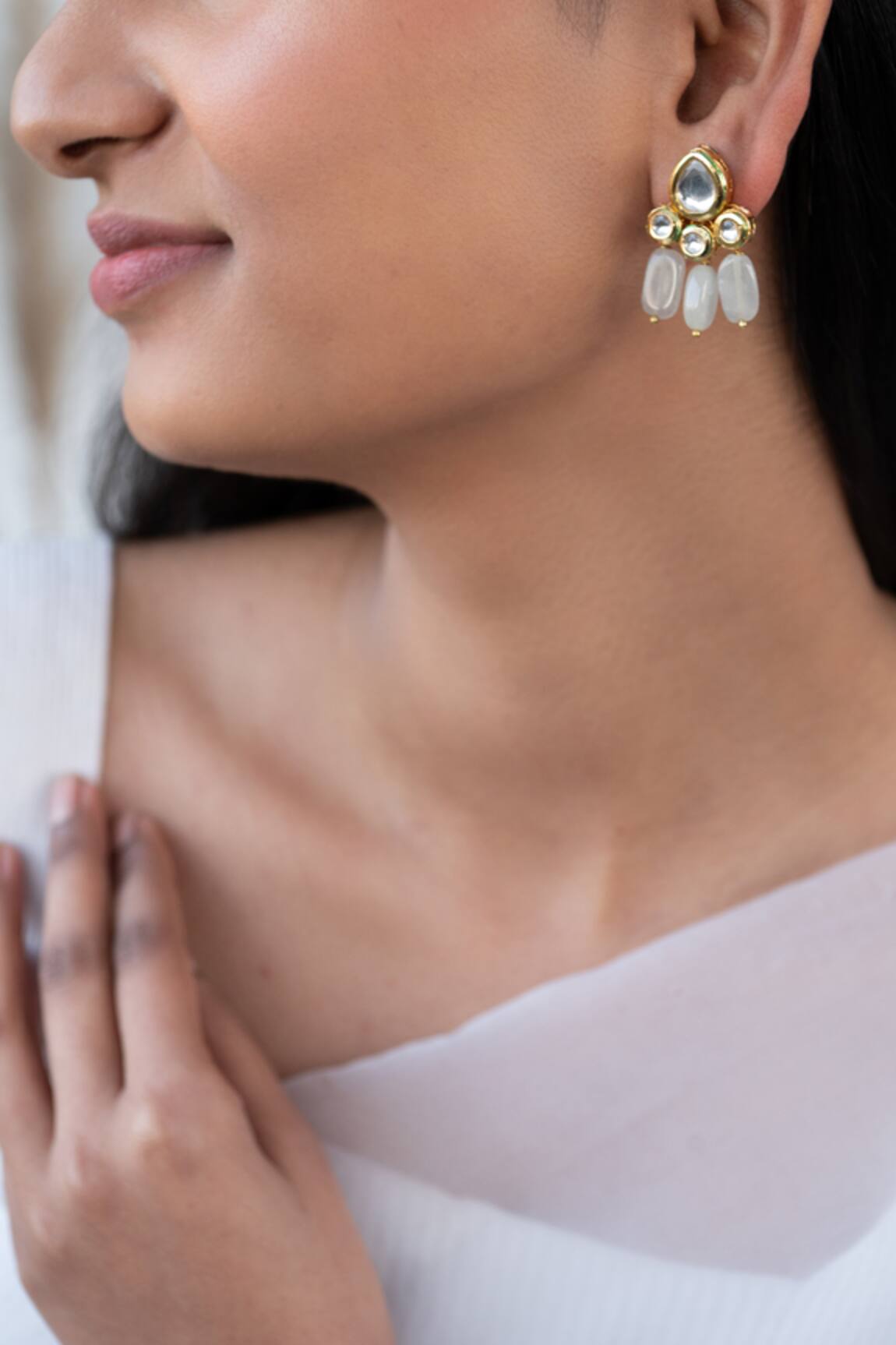 Do Taara Kundan Stone Bead Embellished Earrings