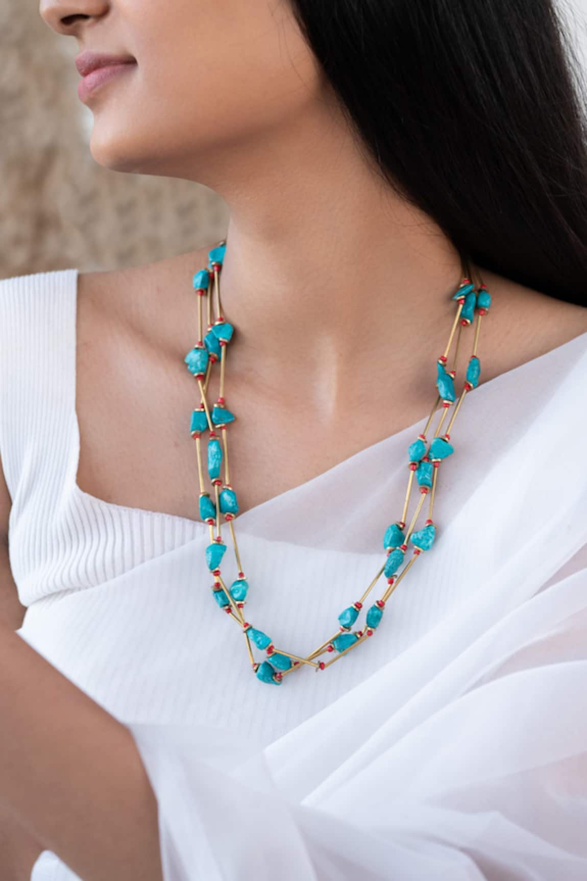 Do Taara Turquoise Embellished Necklace