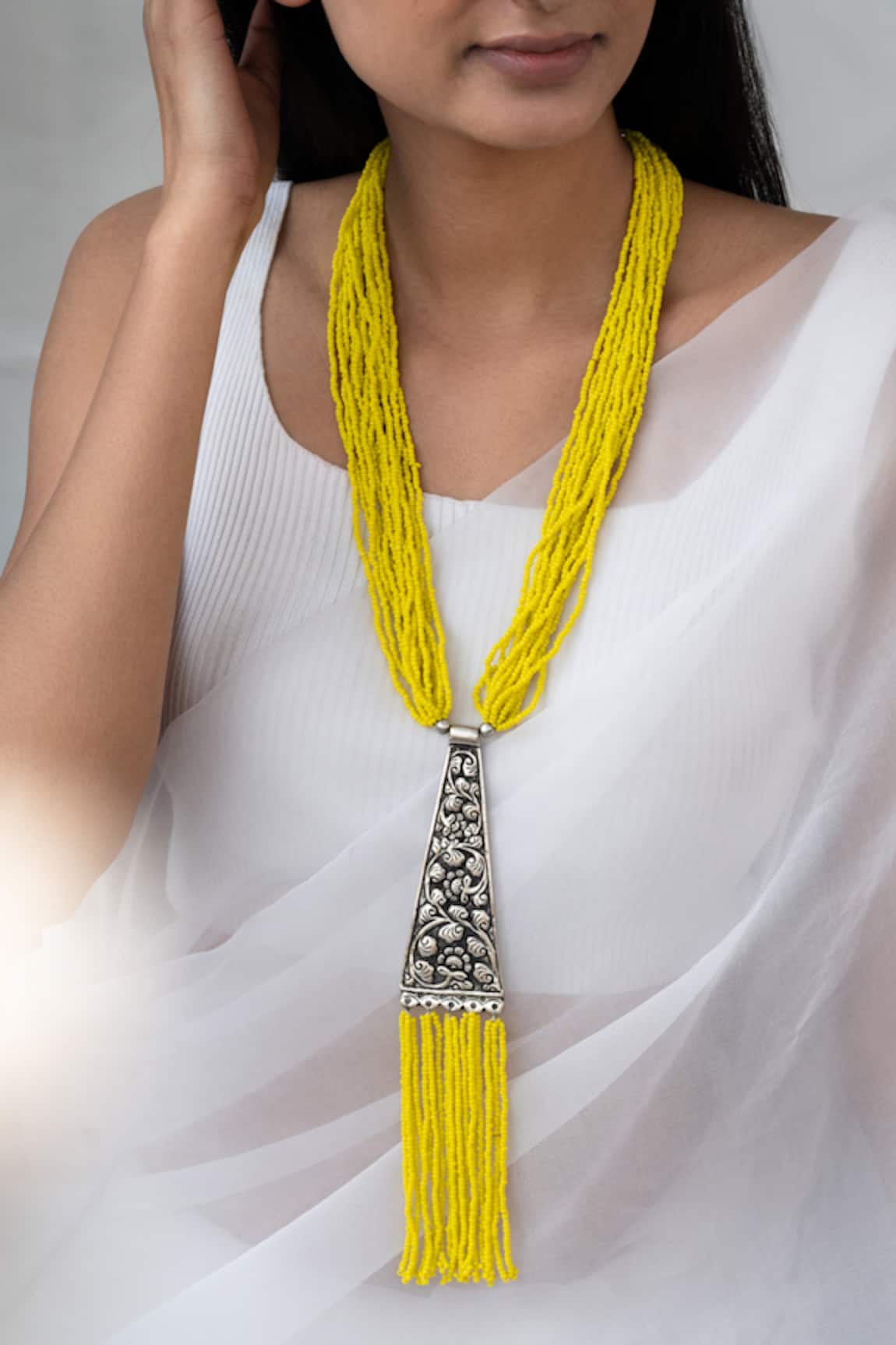 Do Taara Layered Beads Embellished Long Necklace