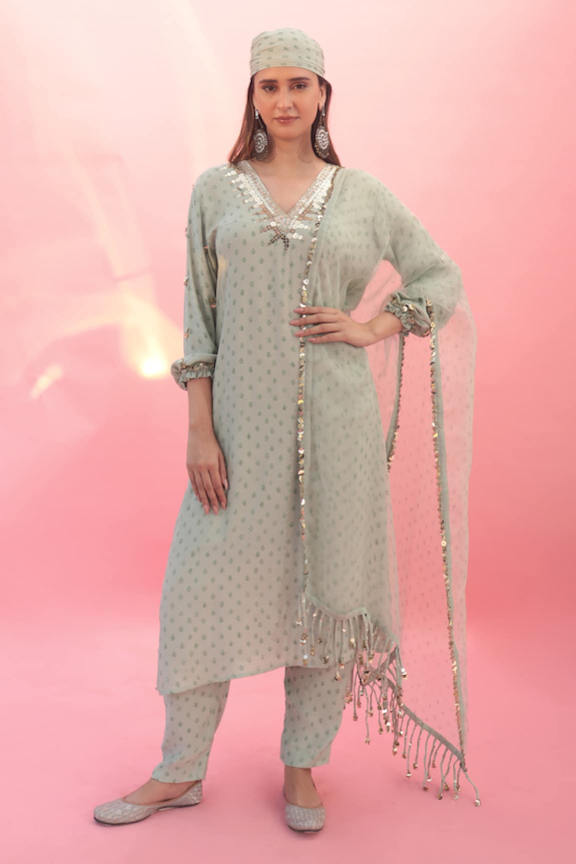 Prahnaaya Mahi Sequin Embroidered Kurta Set