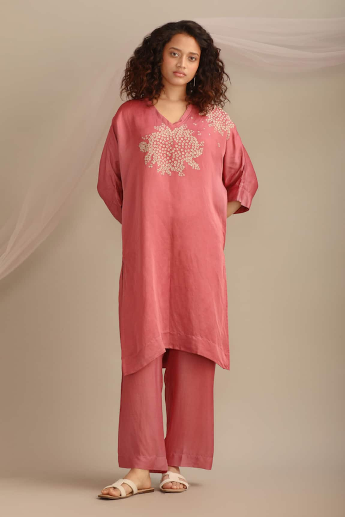 Myoho Yoke Hand Embroidered Kurta & Pant Set