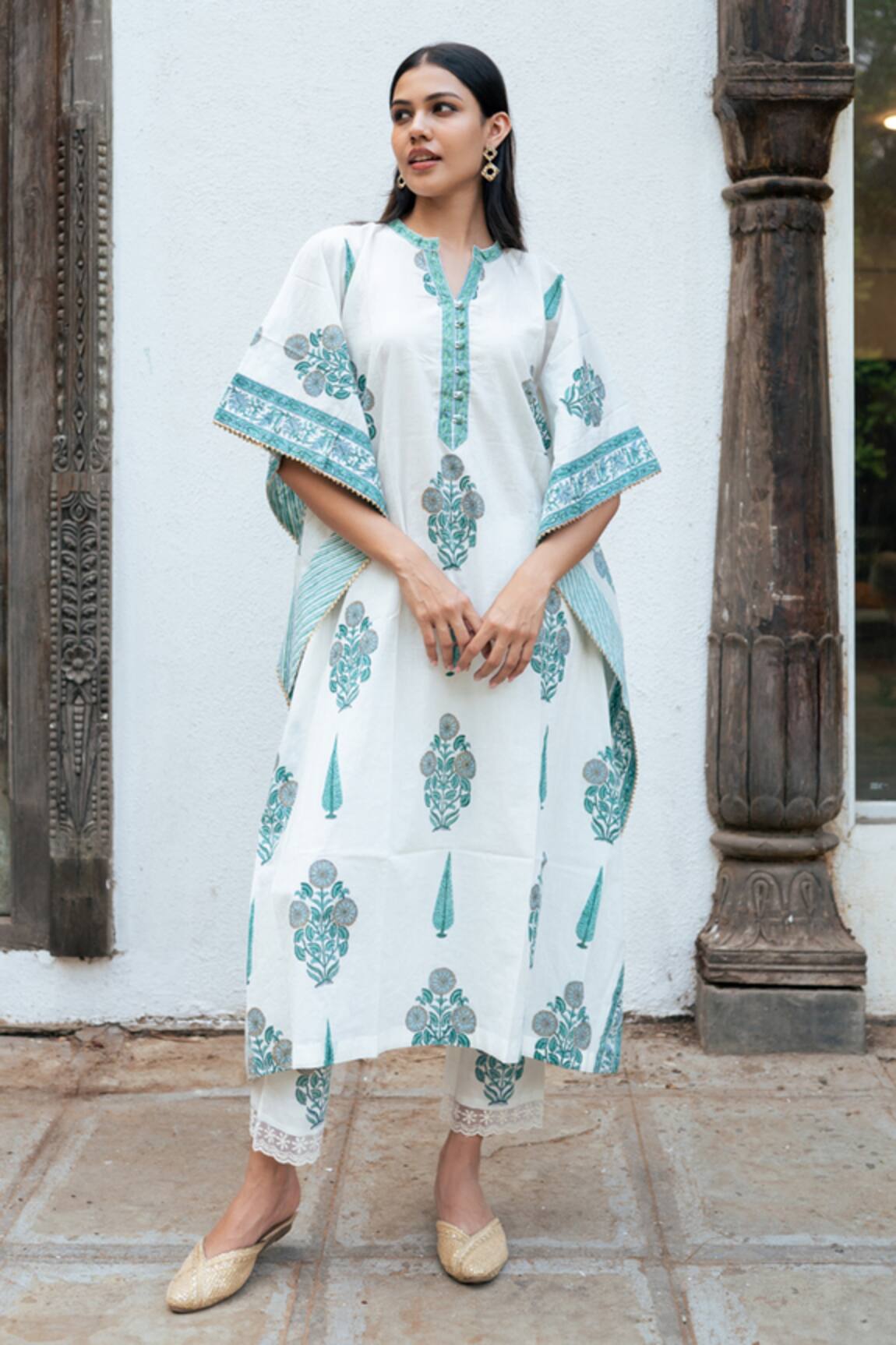 Maison Shefali Bloom Garden Print Kaftan With Pant