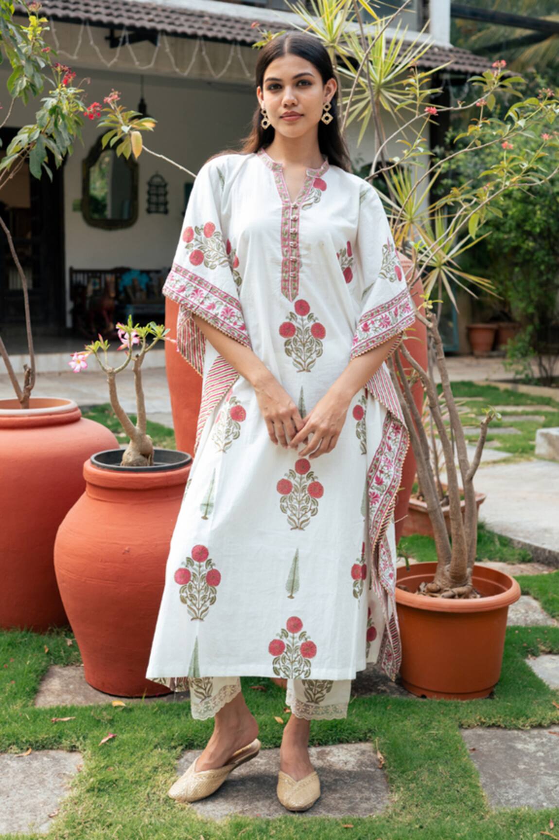 Maison Shefali Fleur Garden Print Kaftan With Pant