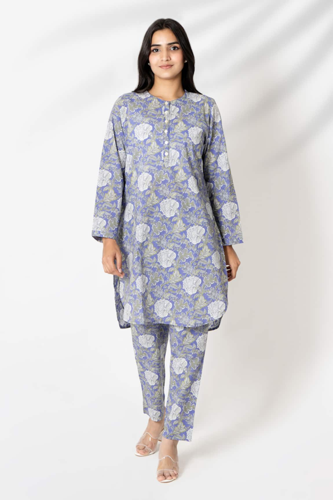 Kameez Cotton Floral Print Kurta With Pant