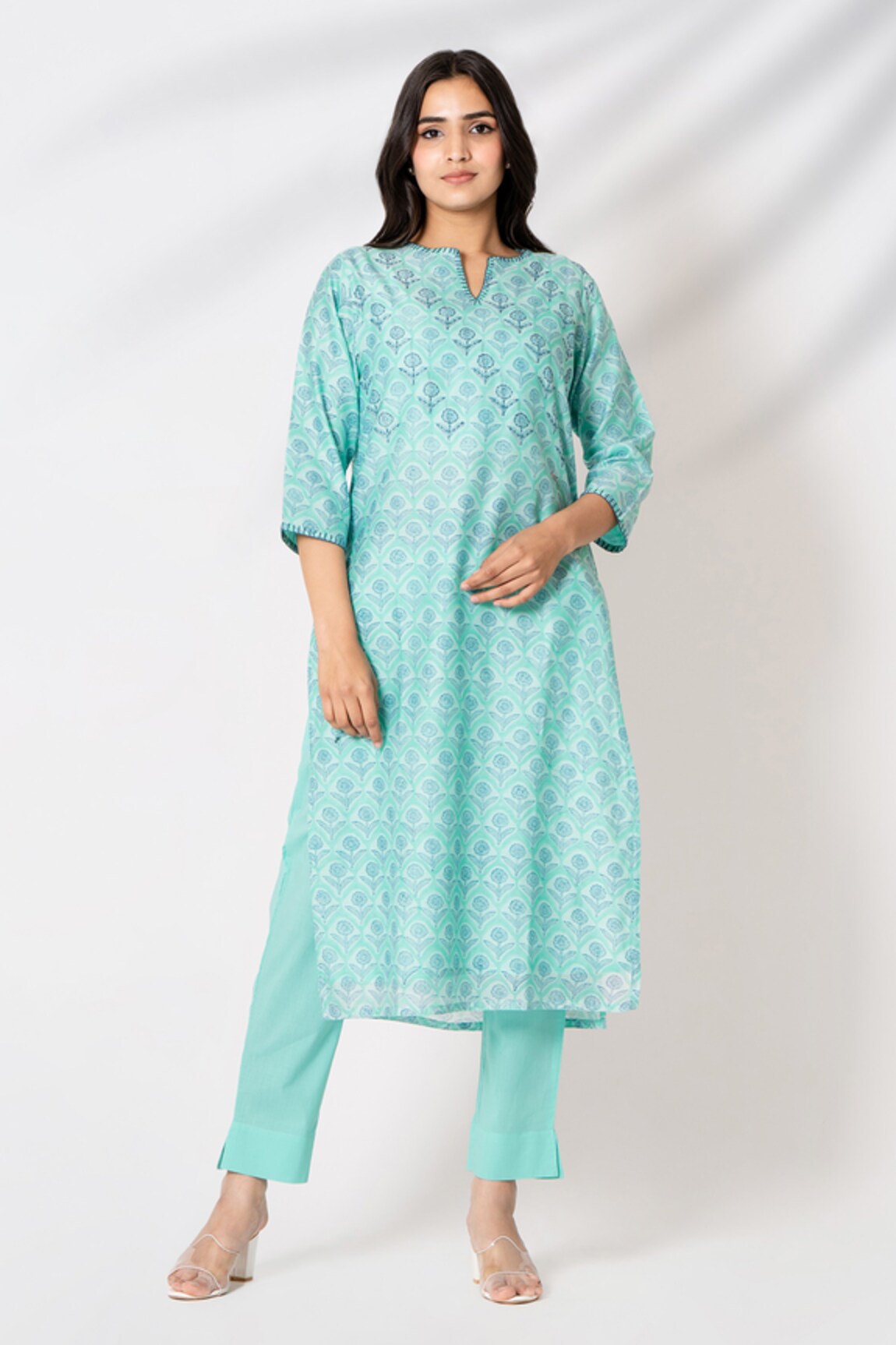 Kameez Flower Print Kurta With Pant