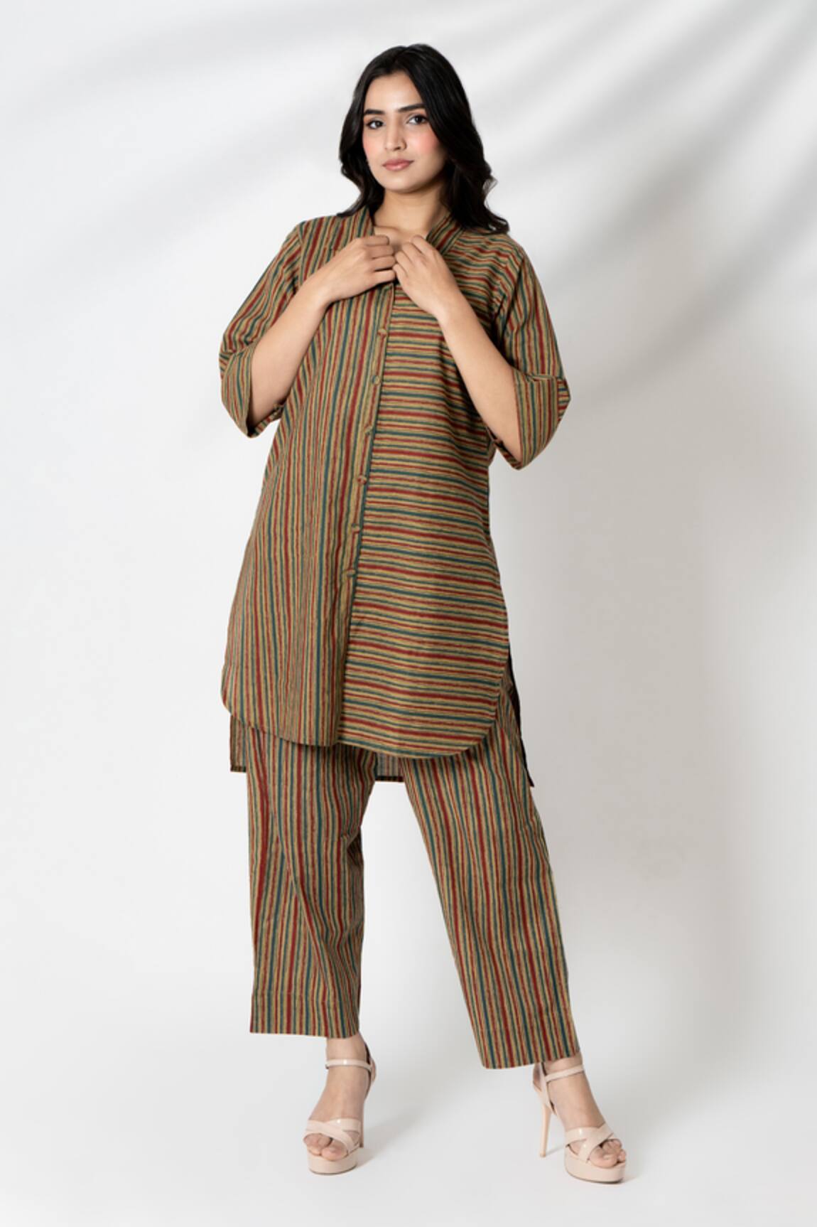 Kameez Stripe Print Kurta With Pant