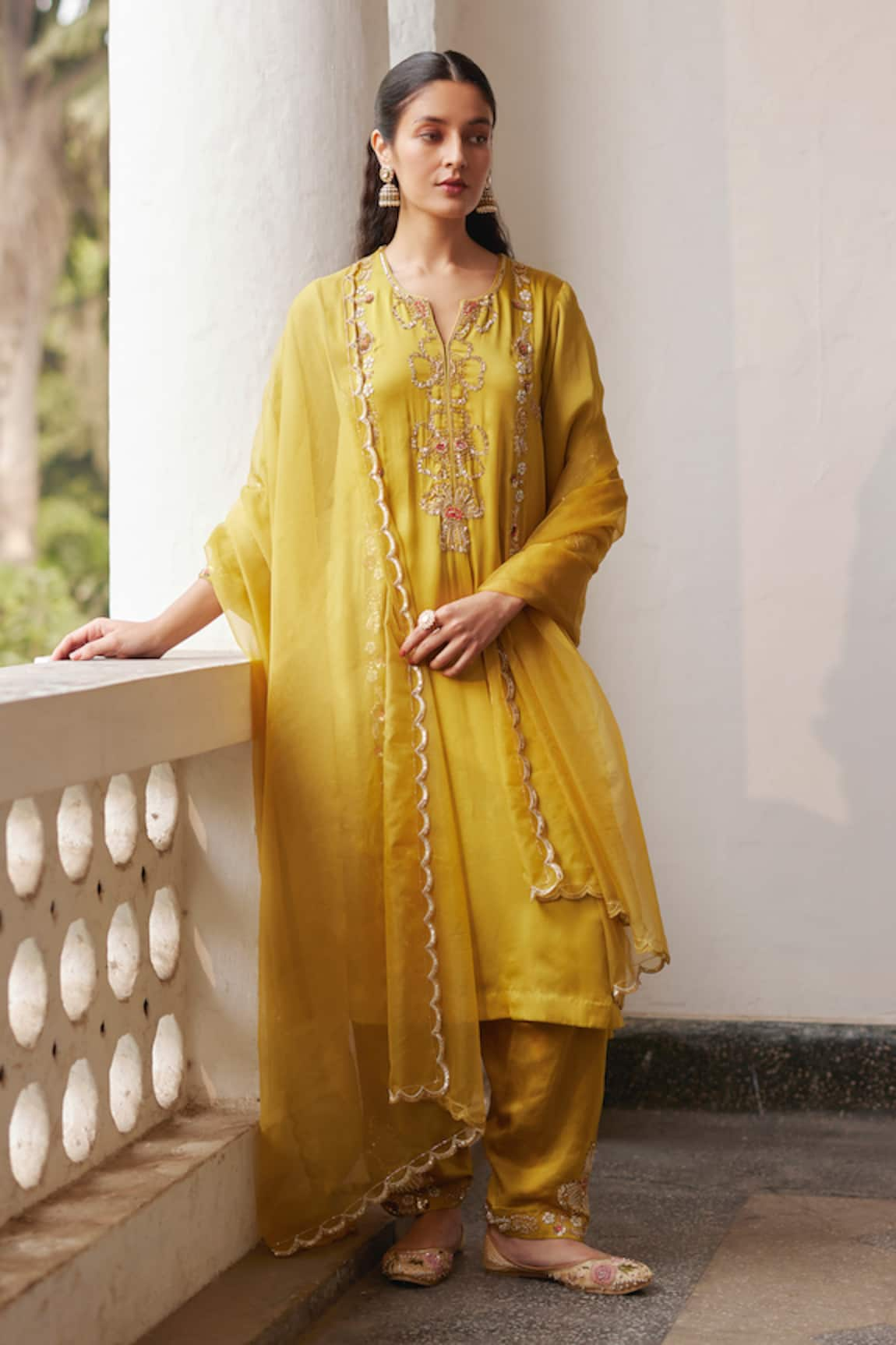 Label RSD Floral Embroidered A-Line Kurta Salwar Set