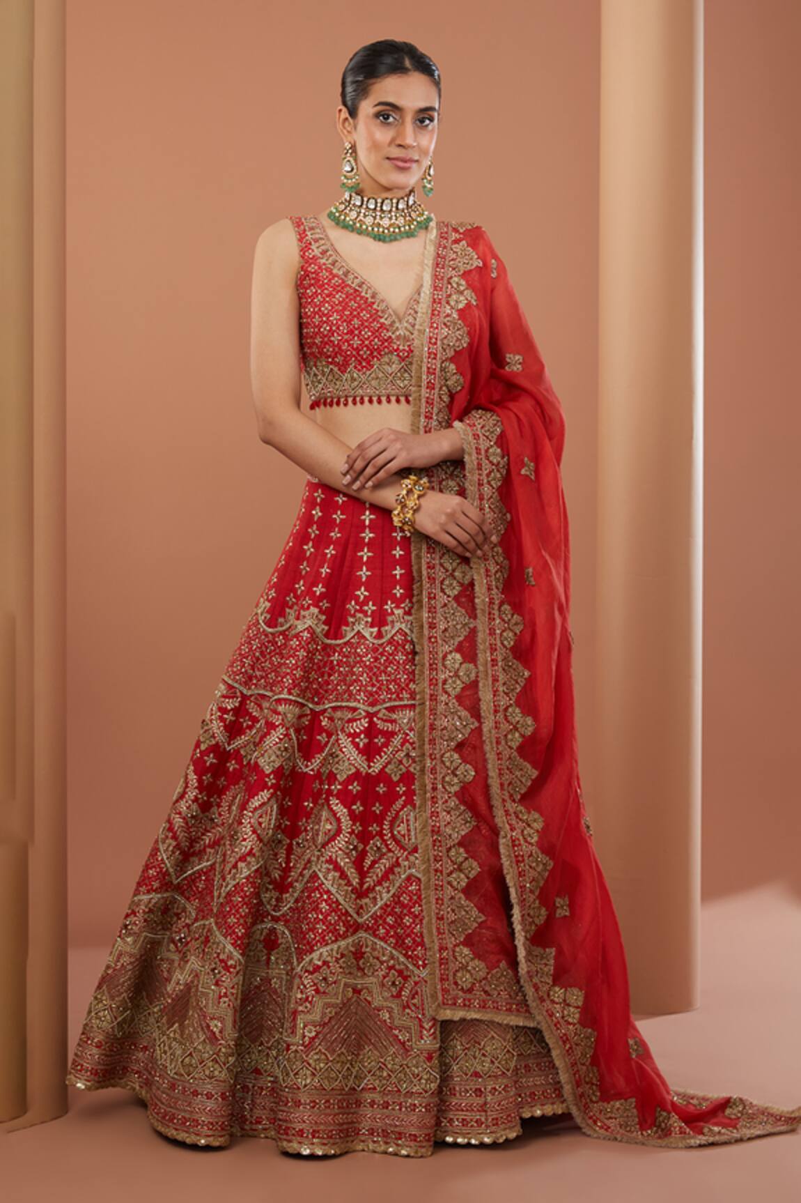 House Of Supriya Bahar Zari Embroidered Bridal Lehenga Set