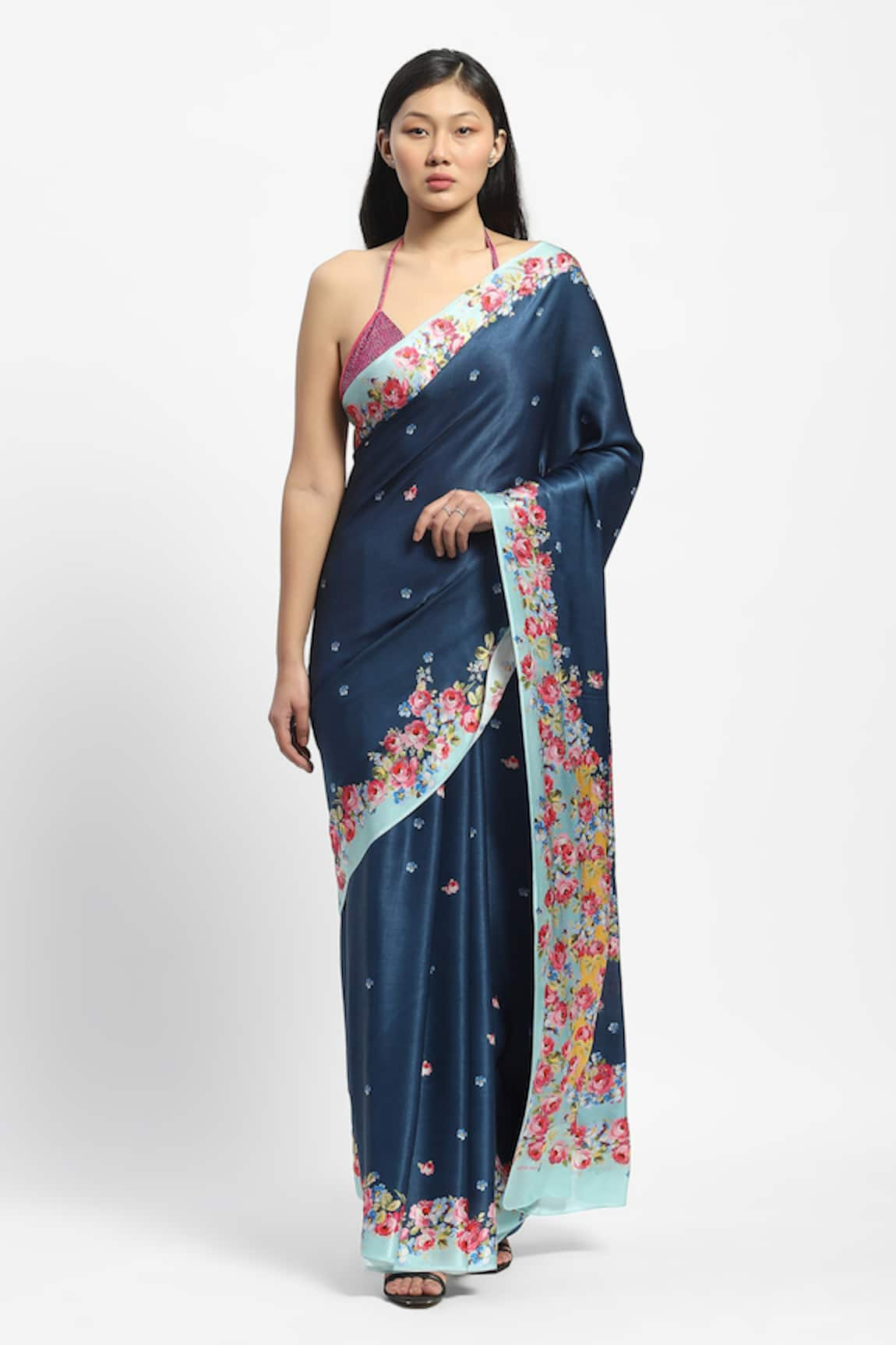 Satya Paul Nyx Nautica Printed Saree With Running Blouse