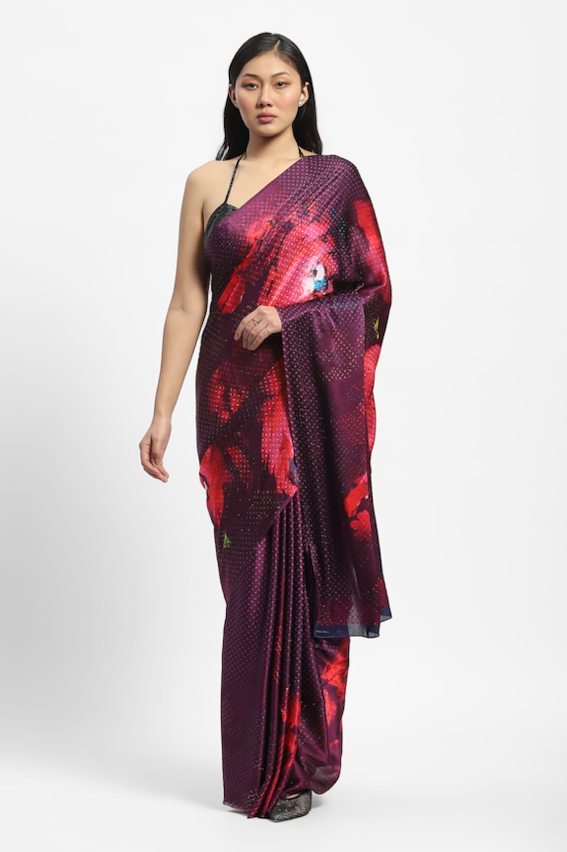 Satya Paul Lily Nebulae Saree With Running Blouse