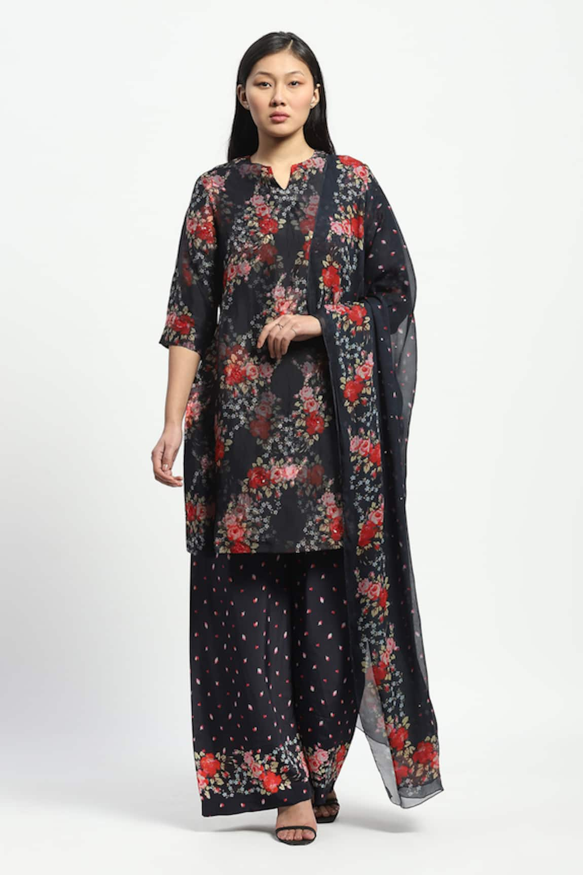 Satya Paul Rose Vine Print Kurta Pant Set