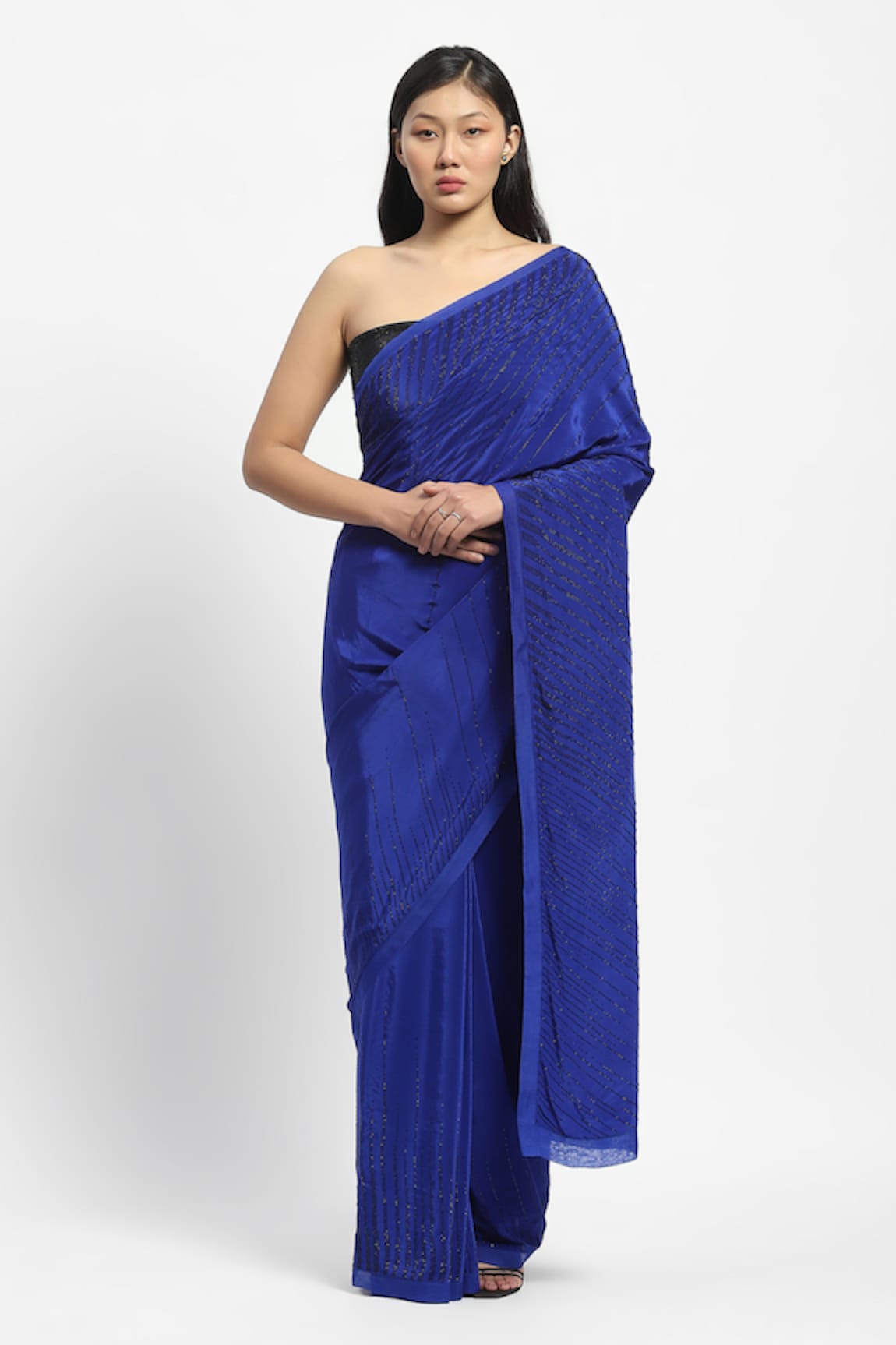 Satya Paul Daphne Embroidered Saree With Running Blouse