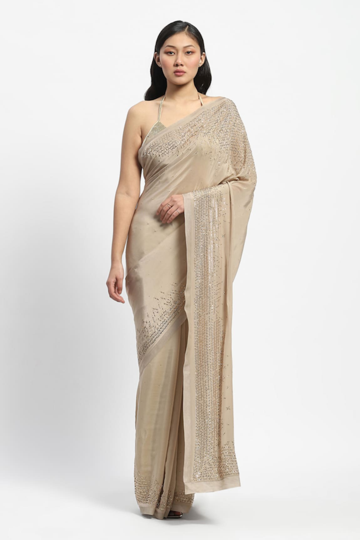 Satya Paul Maisel Embroidered Saree With Running Blouse