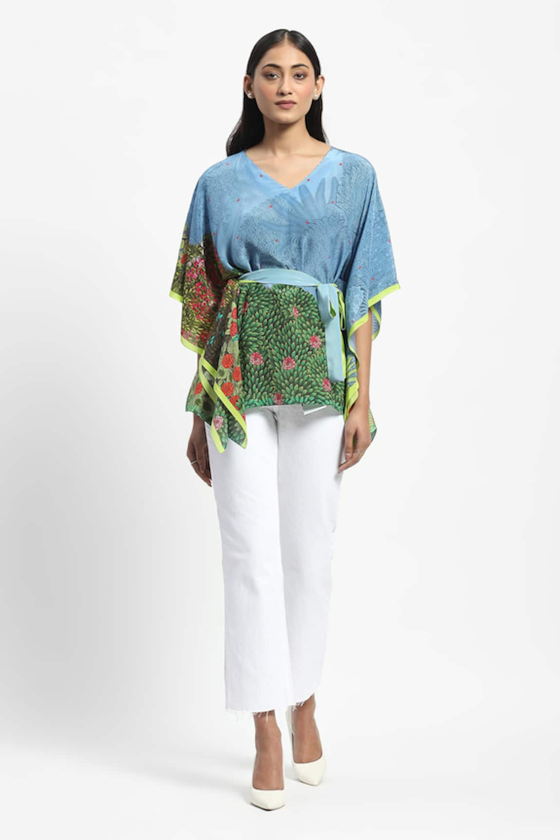 Satya Paul Sunder Sunset Print Kaftan With Belt