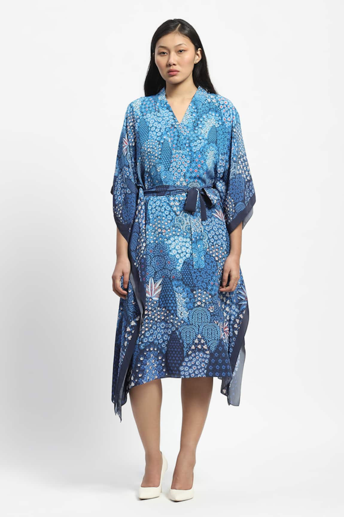 Satya Paul Subnautica Print Kaftan With Belt