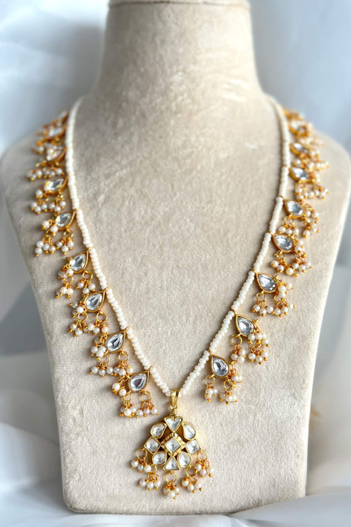 Osvag India Floral Crystal Embellished Necklace