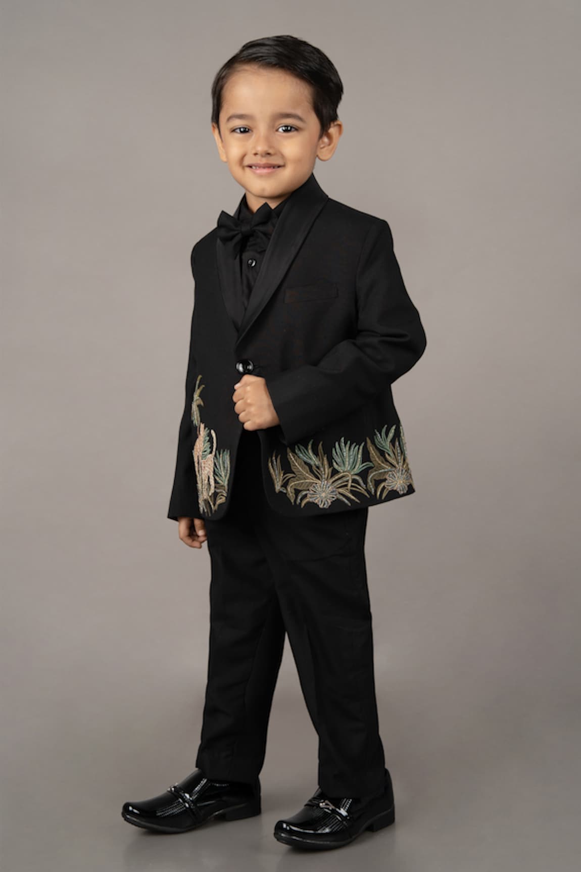 Little Brats Chita Hand Embroidered Tuxedo Set