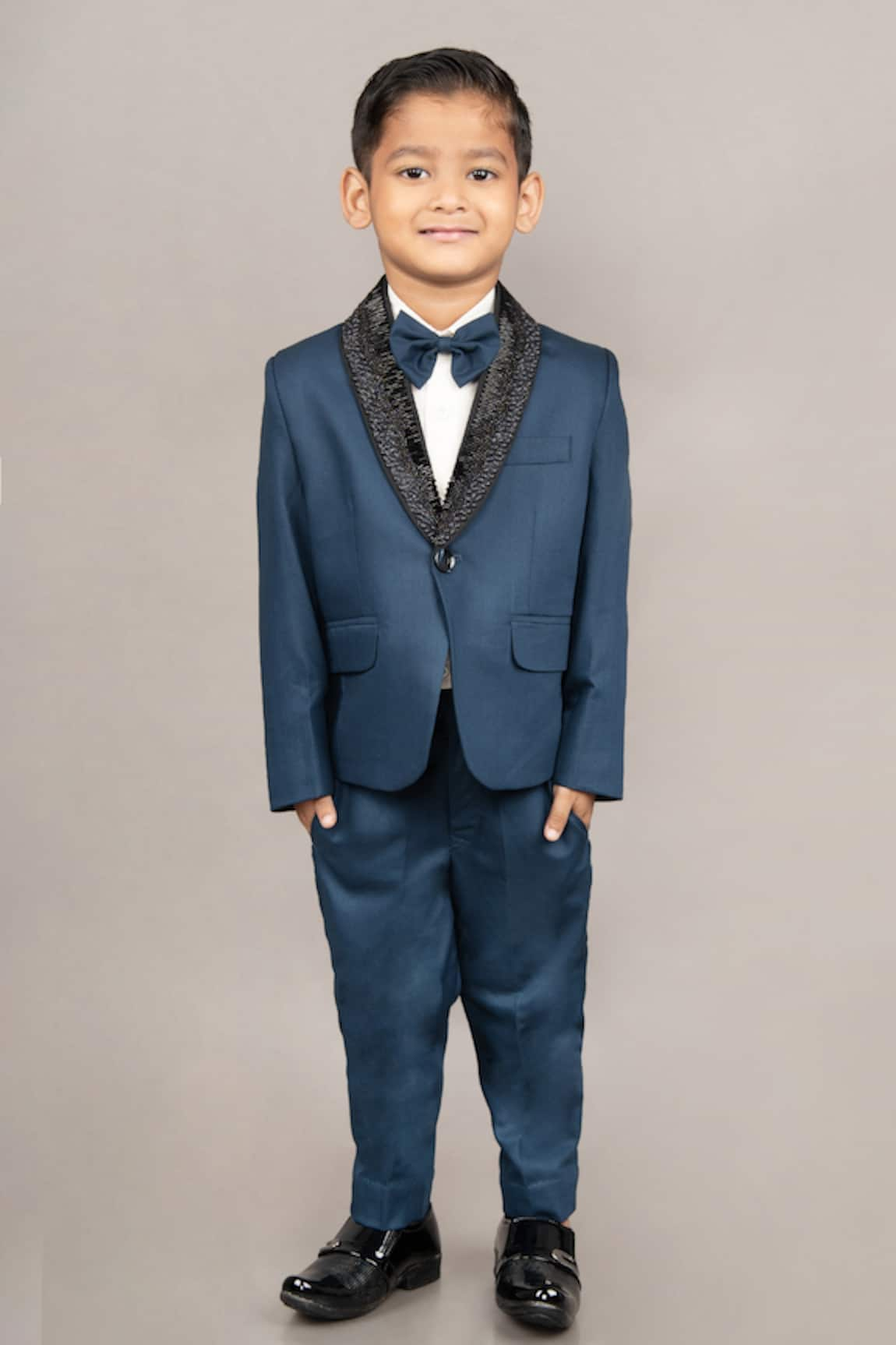 Little Brats Cutdana Embroidered Tuxedo Set