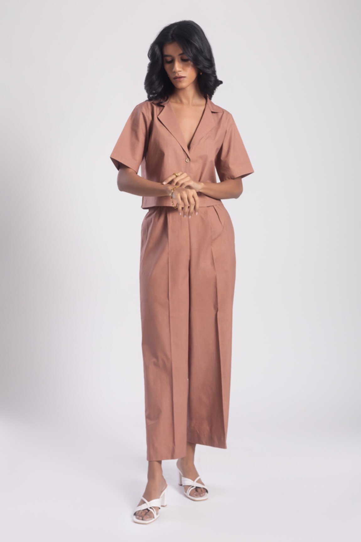 Avaha Sakuta Cropped Shirt & Pant Co-ord Set