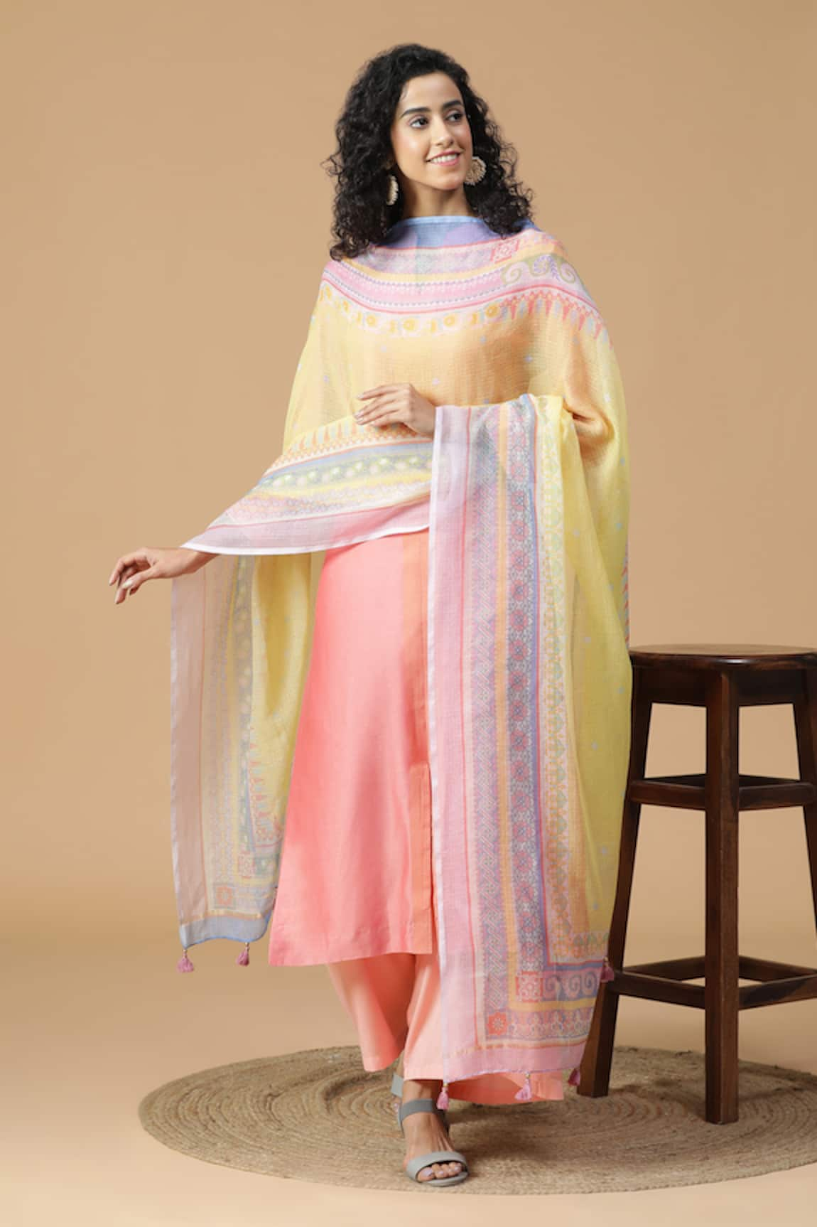 SHINGORA Aanya Cascade Motifs Print Dupatta