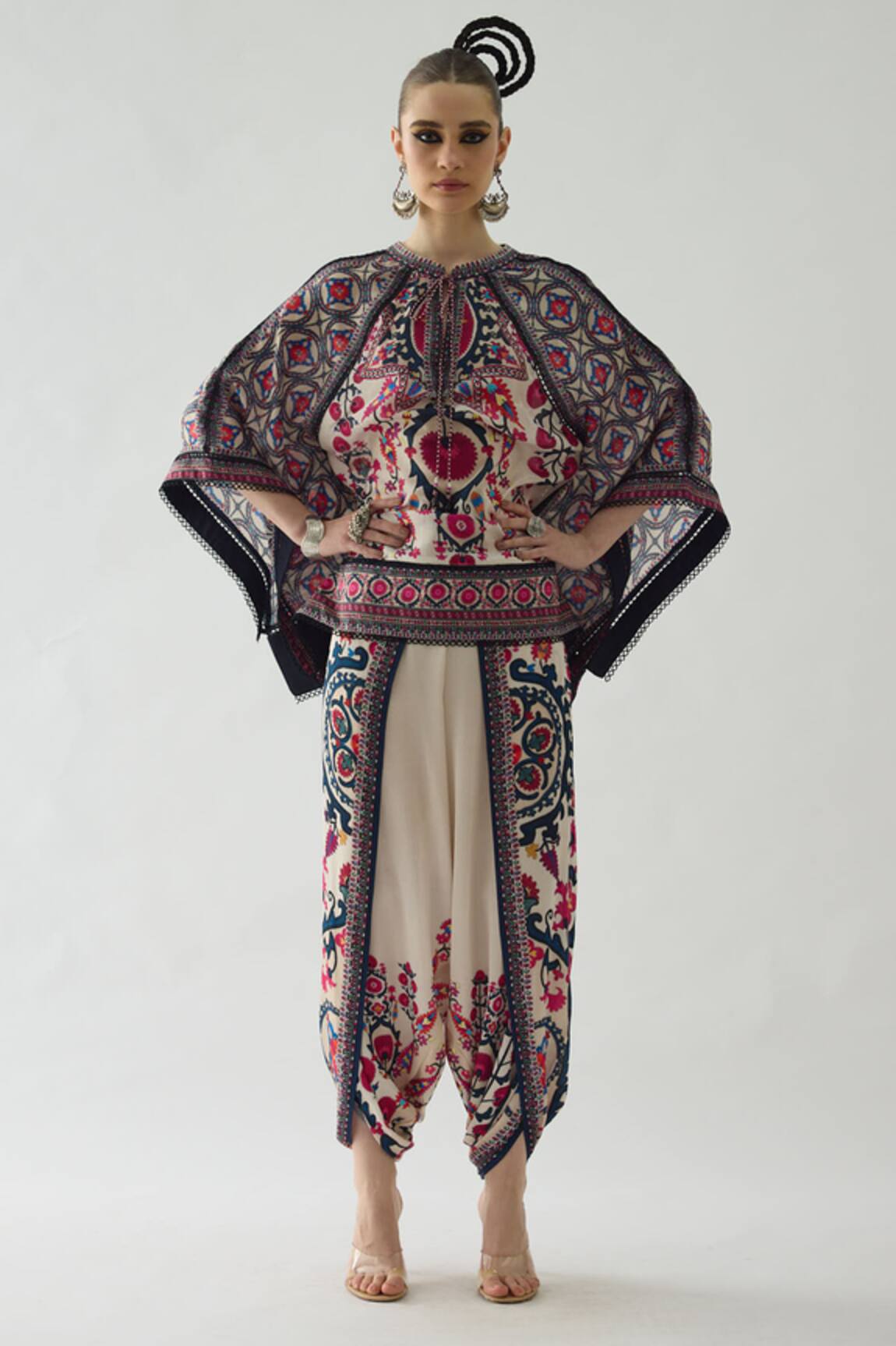 Rajdeep Ranawat Ramona Floral Print Poncho 