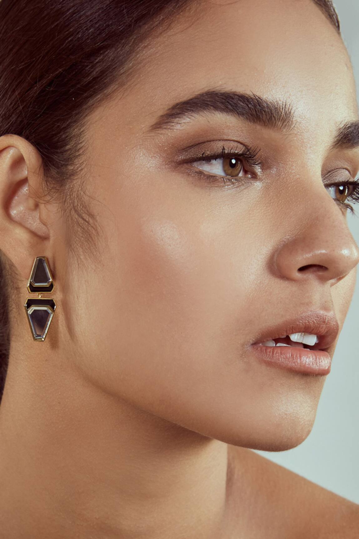 Isharya Ayaana Libra Mirror Embellished Earrings 