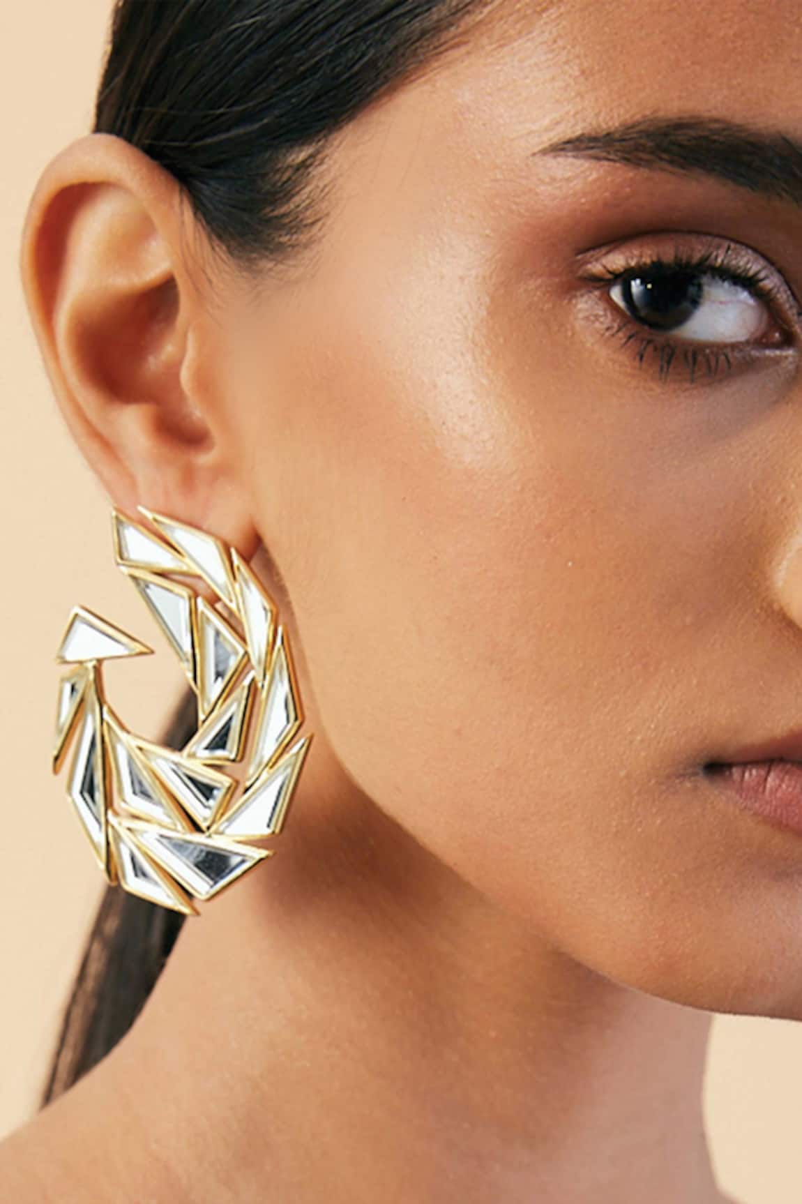 ISHARYA Demi Goddess Divine Mirror Earrings 