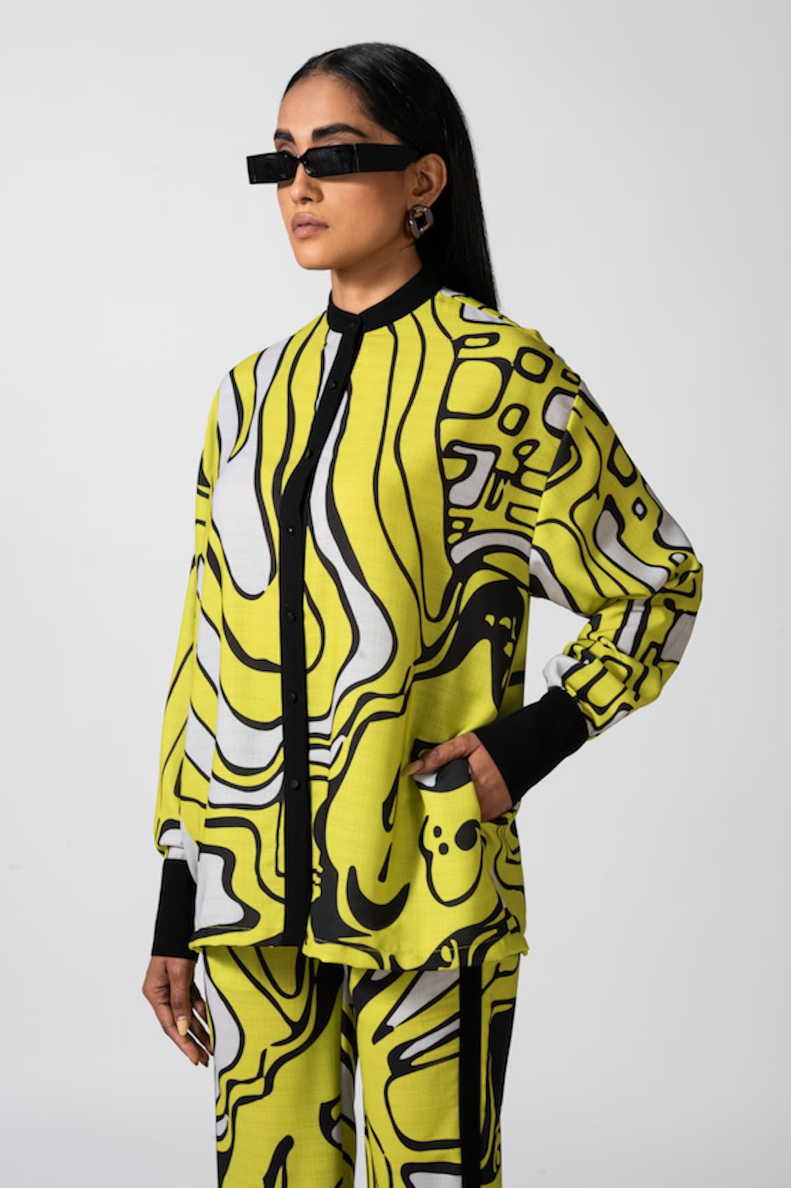 Pocketful Of Cherrie Luminoso Expression Printed Neon Shirt