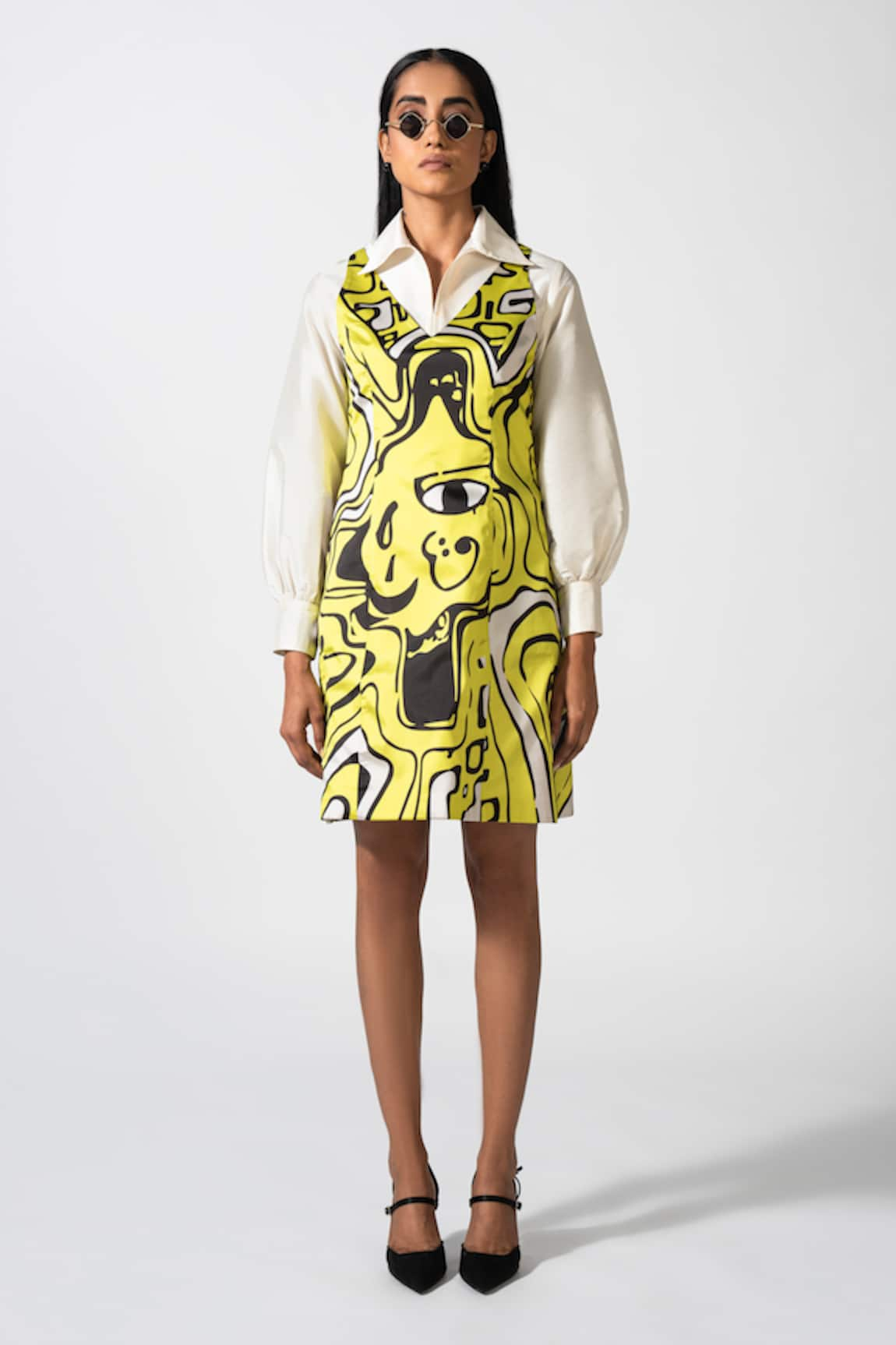 Pocketful Of Cherrie Fascino Italiana Printed Neon Shirt Dress