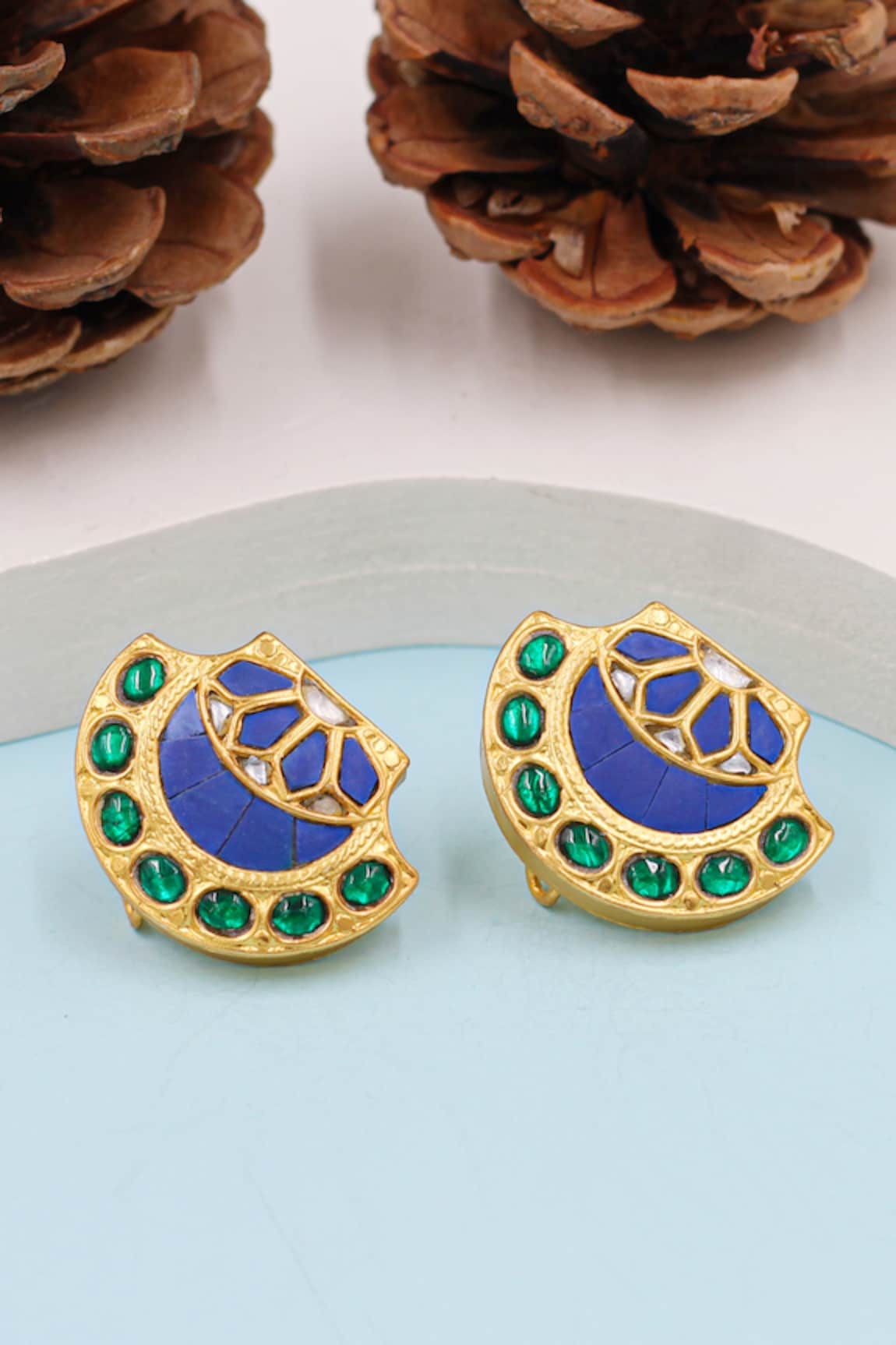 Sangeeta Boochra Lapis Stone Embellished Studs