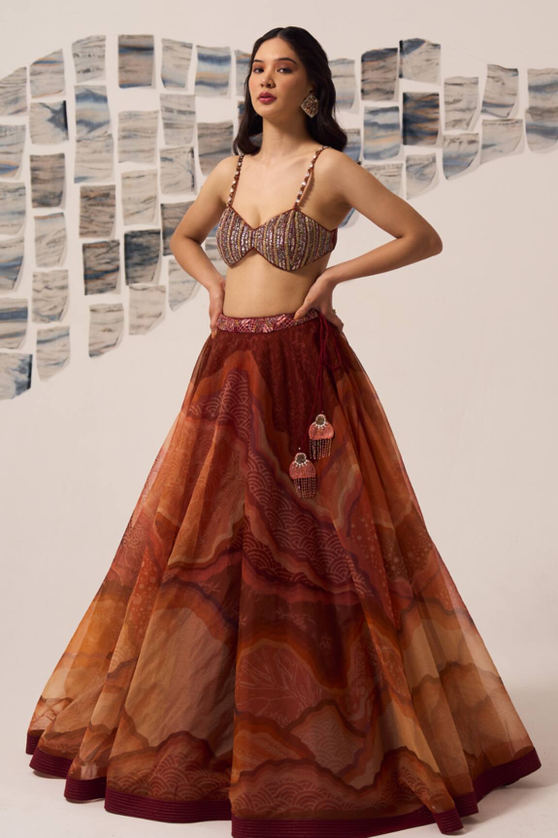 Detales Ambrosia Print Lehenga With Bustier