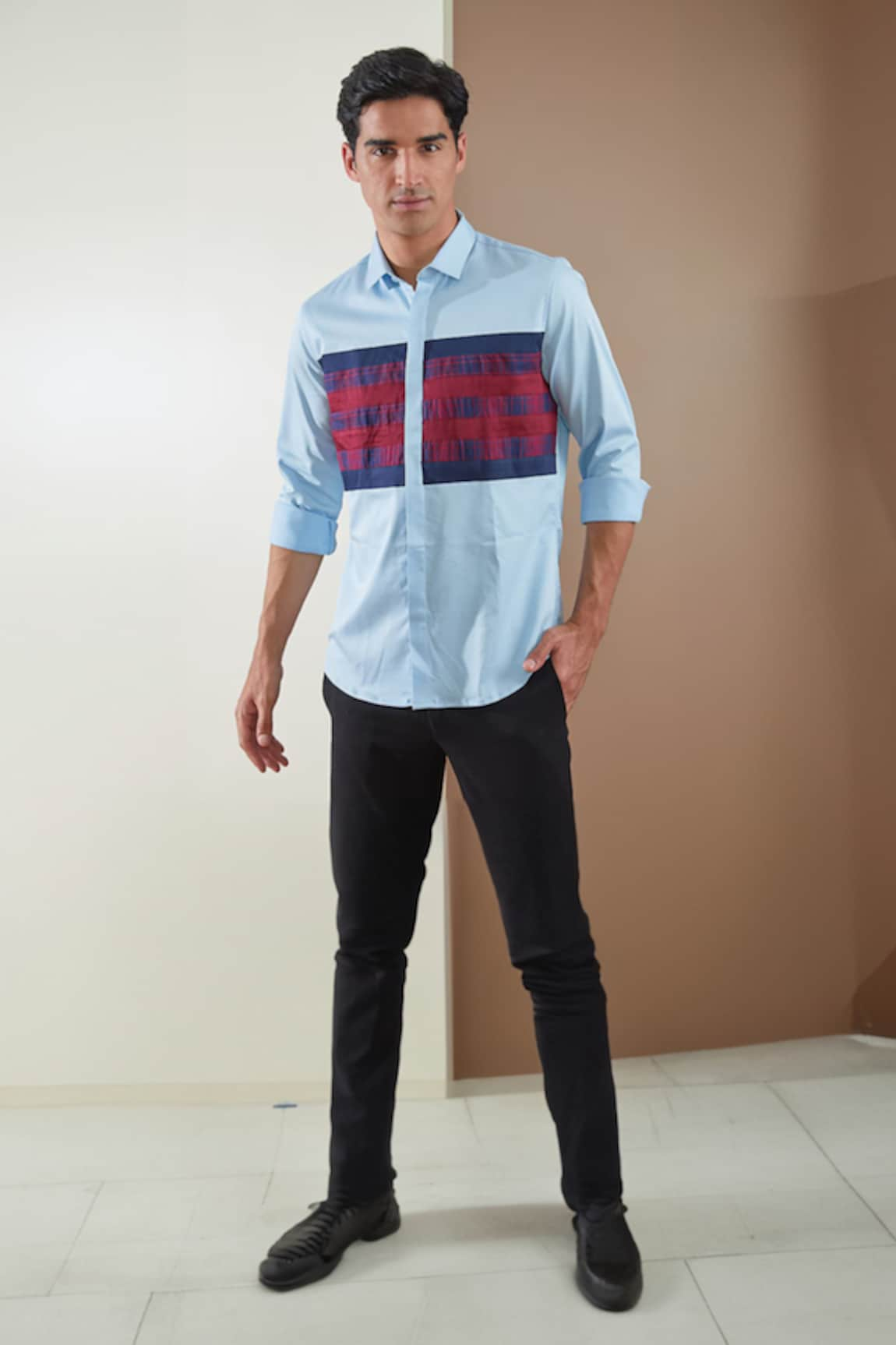 HeSpoke Checkers Color Block Shirt