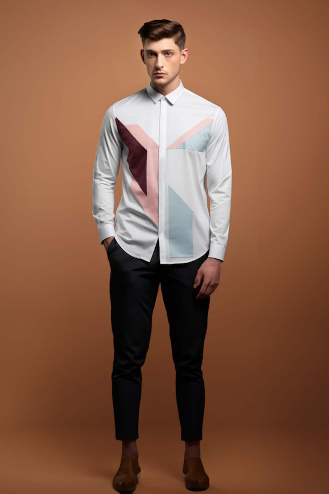 HeSpoke Color Theory Color Blocked Shirt