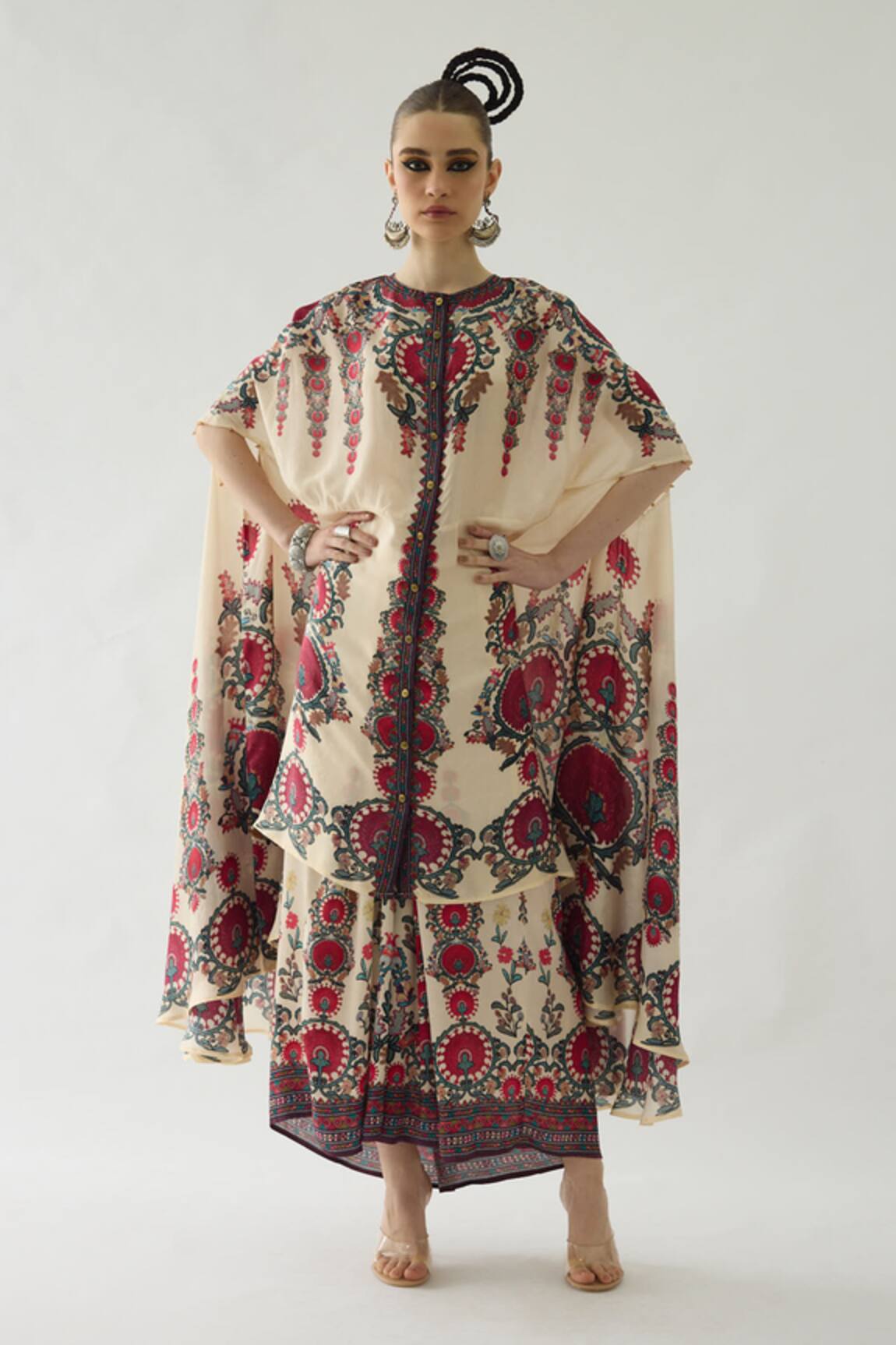 Rajdeep Ranawat Caprice Silk Printed Cape 