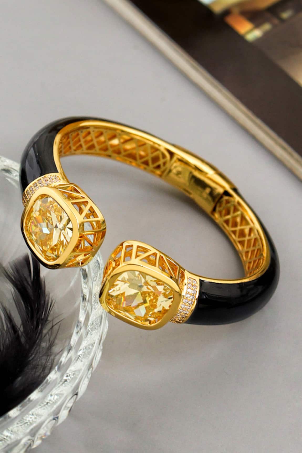 Curio Cottage Enamelled Cubic Zirconia Studded Kada 