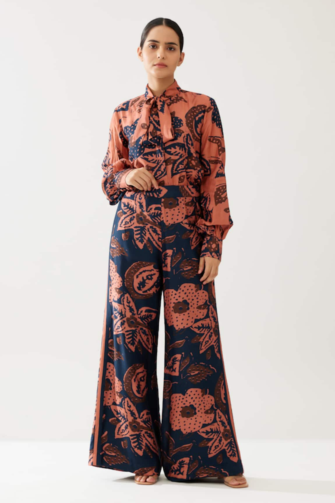 KoAi Midnight Bloom Print Flared Pant