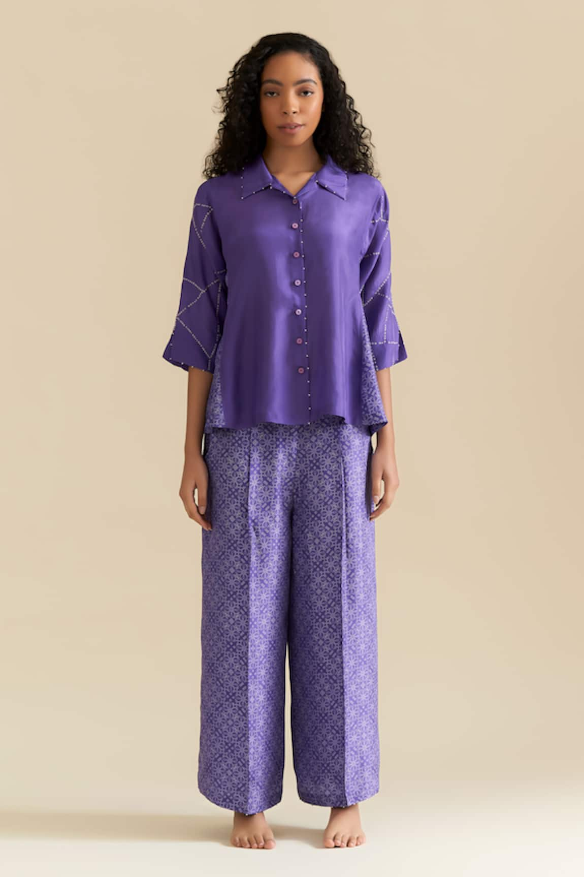 Srota By Srishti Aggarwal Luo Embroidered Panel Shirt