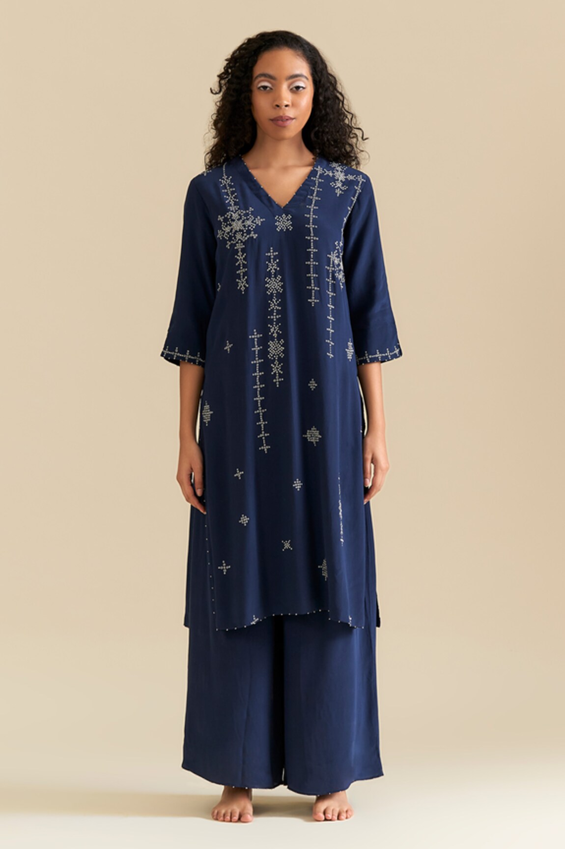 Srota By Srishti Aggarwal Samburu Embroidered Kurta Set