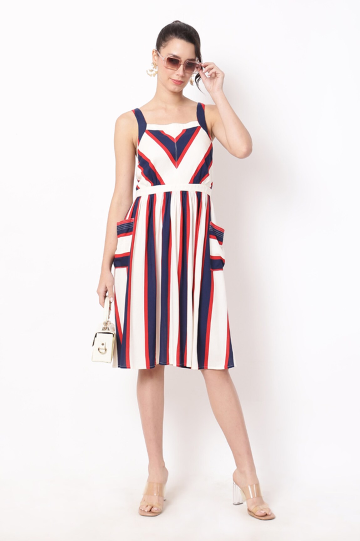 Ranng Label Sailor Delight Vertical Striped Midi Dress