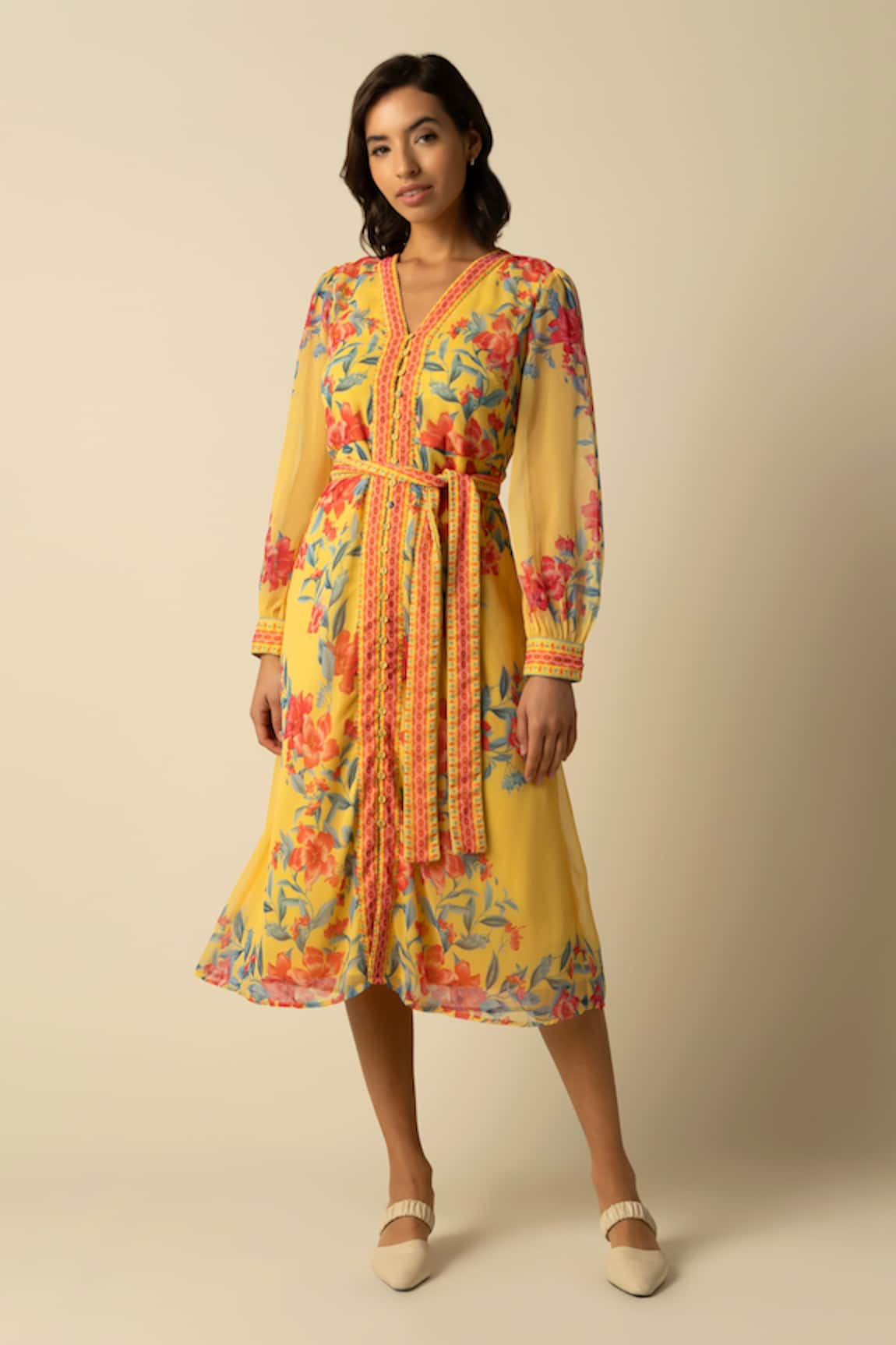 RAISHMA Naomi Floral Print Shirt Dress