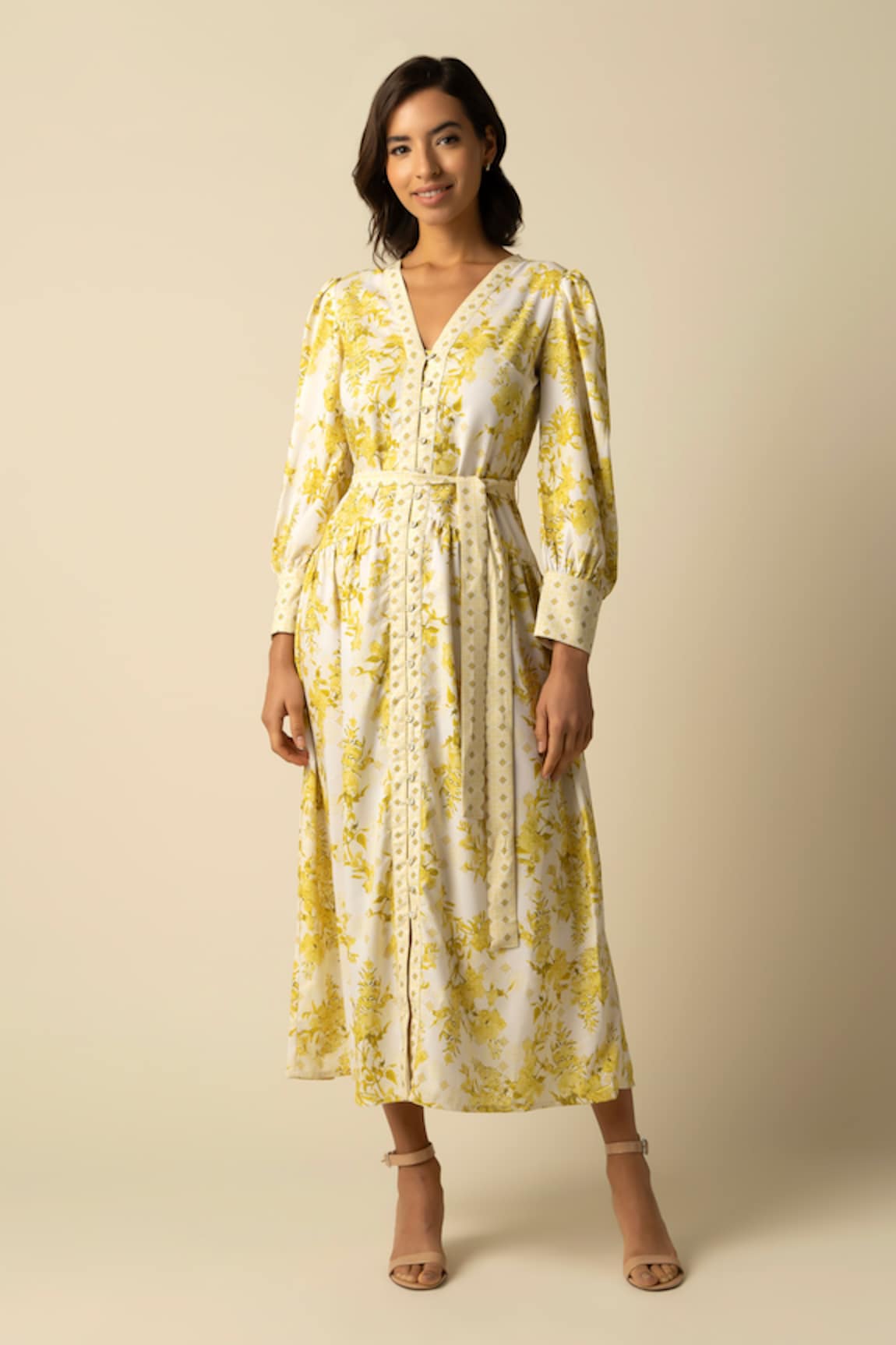 RAISHMA Aaliyah Floral Pattern Dress With Belt