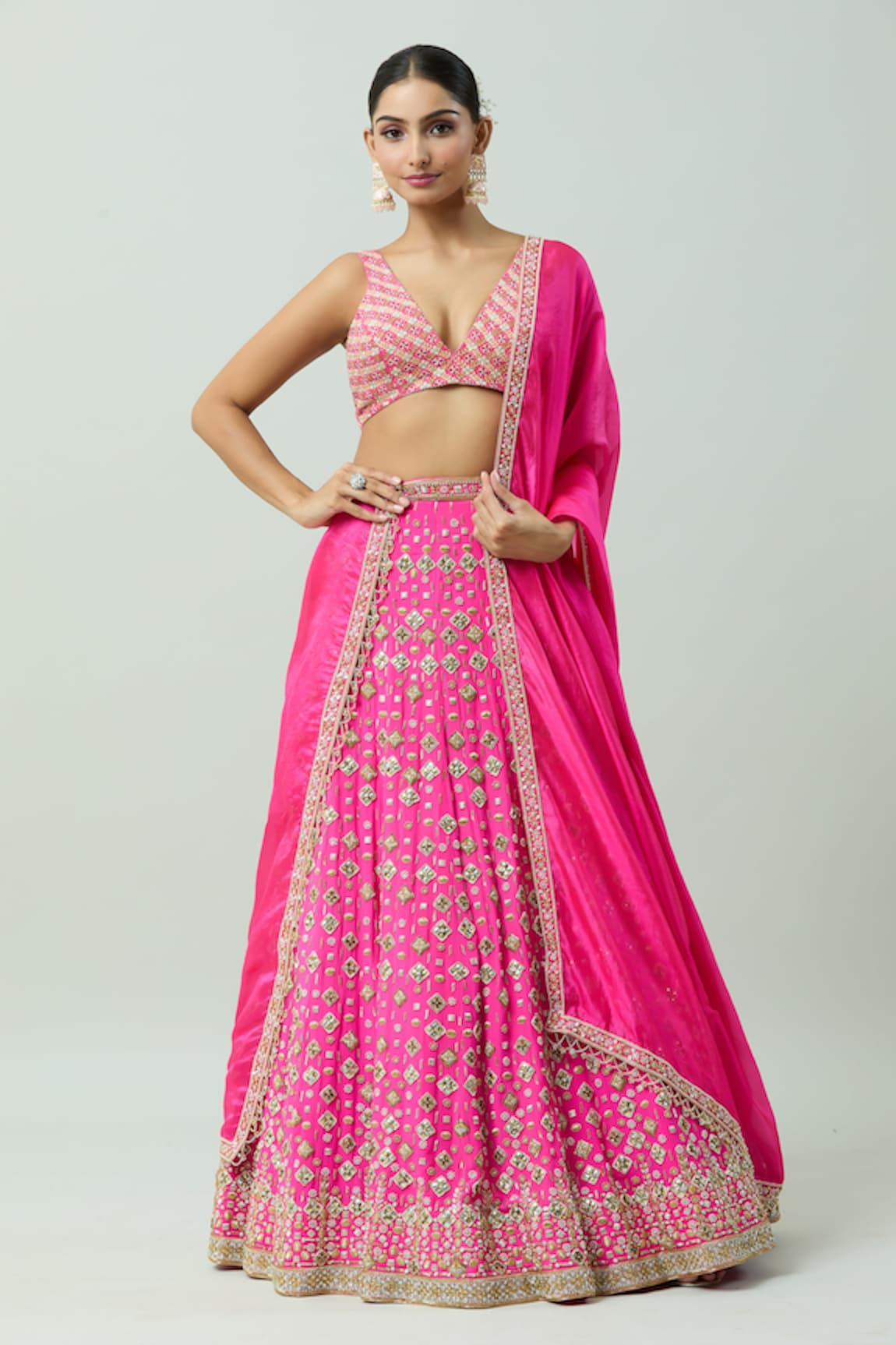 ANUSHKA KHANNA Bead Crystal Embellished Bridal Lehenga Set