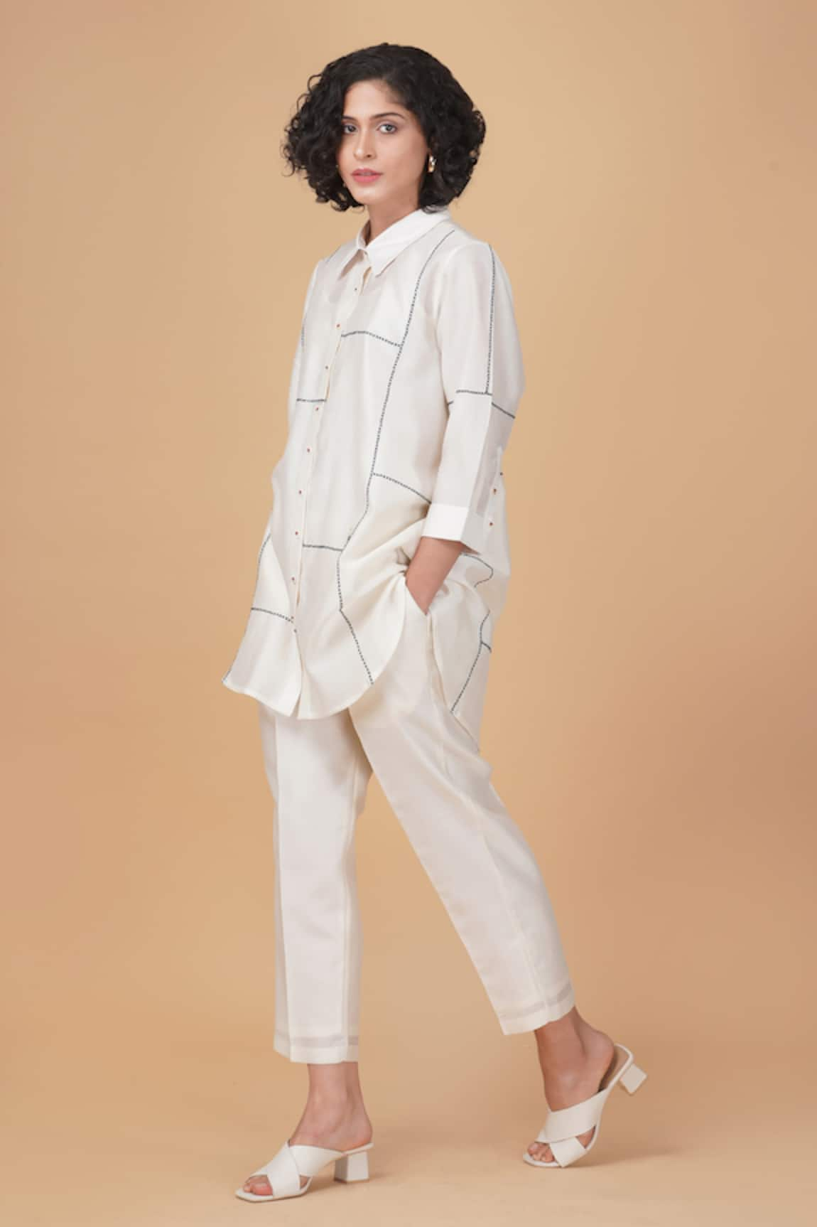 Arcvsh by Pallavi Singh Cross Stritch Embroidered Shirt & Pant Set